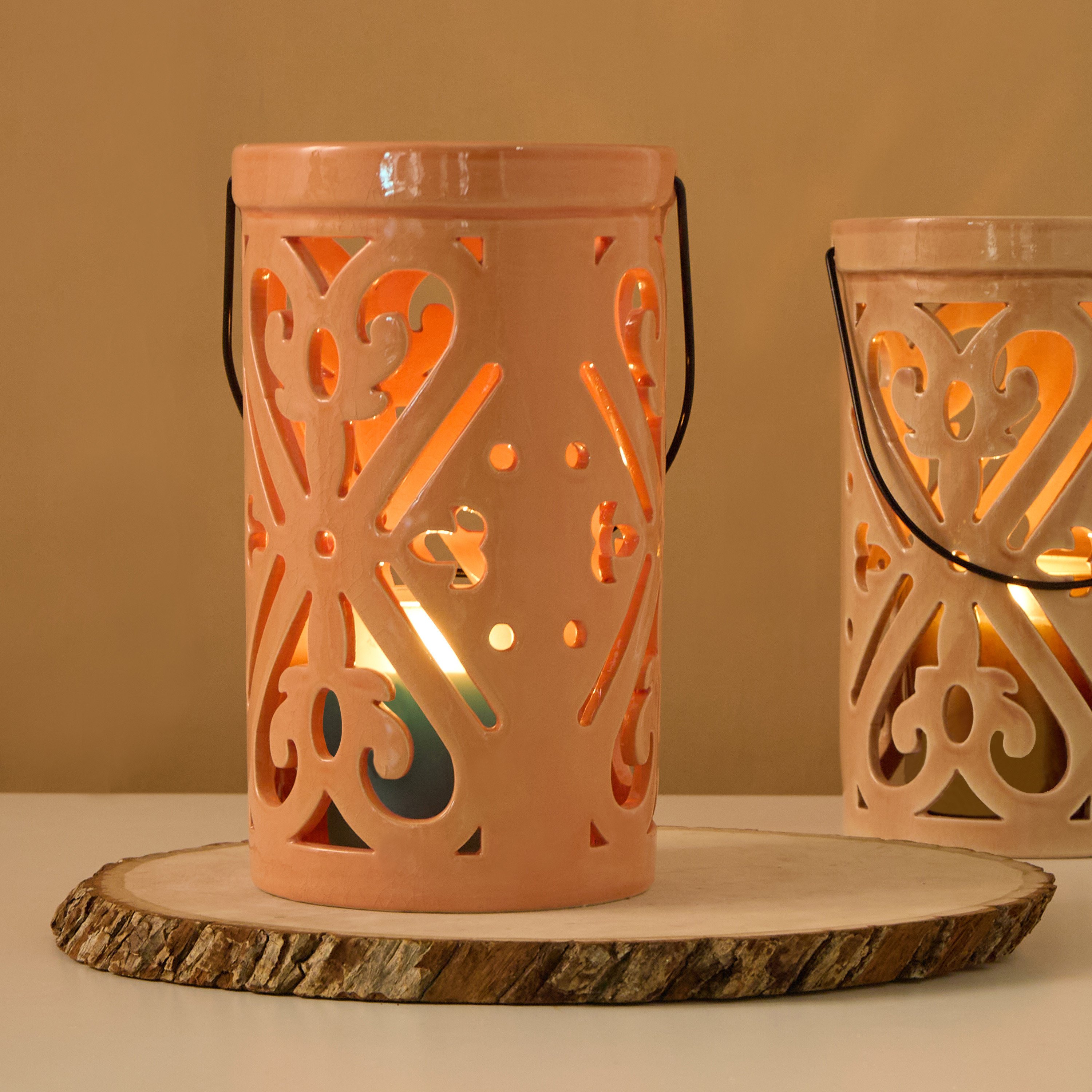 Palm Tree Detail Planter - 22 cms-household-decor-candleholdersandlanterns-image-1
