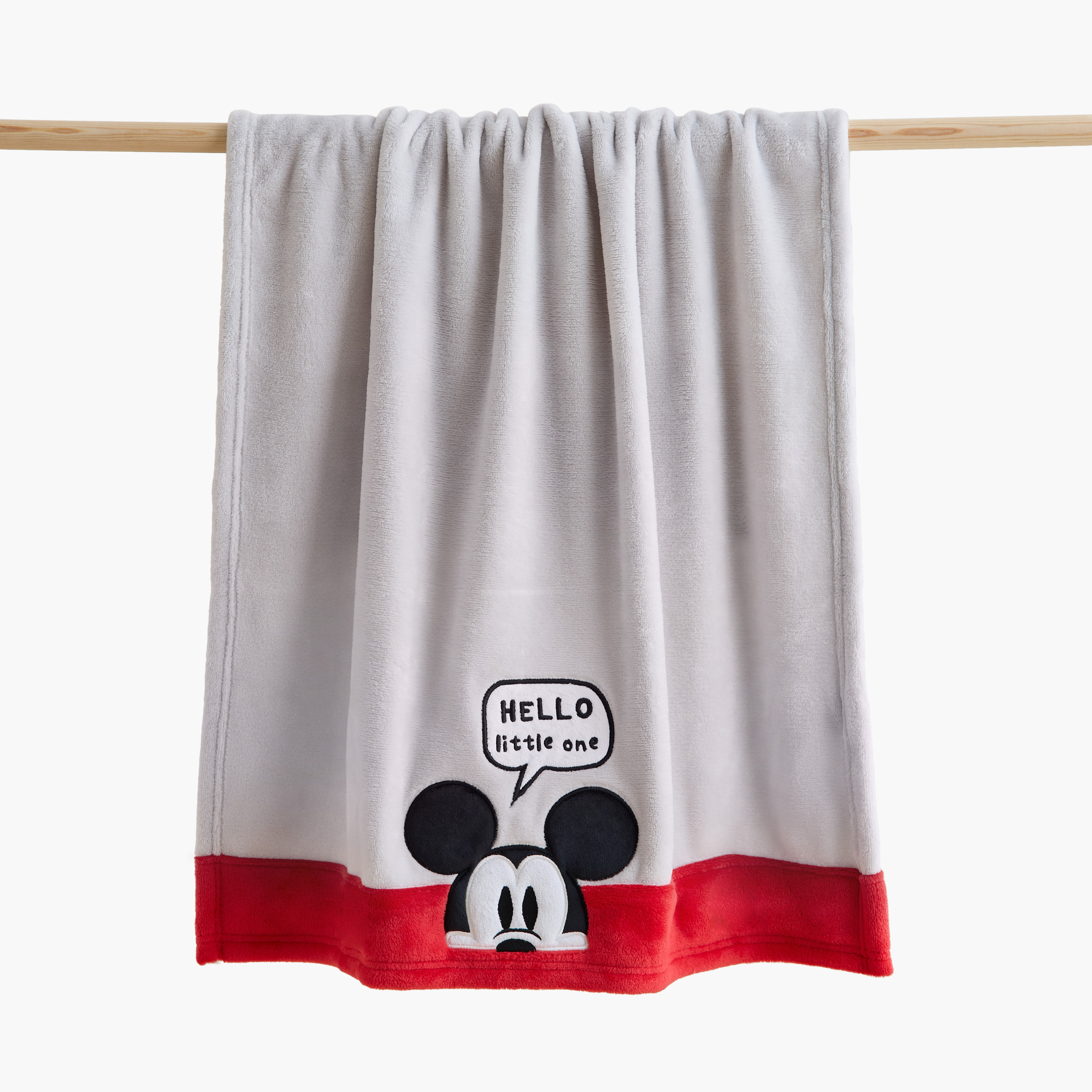 Disney Mickey Mouse Applique Raschel Blanket - 76x102 cm-baby-nursery-blanketsandswaddles-blanketsandquilts-image-1