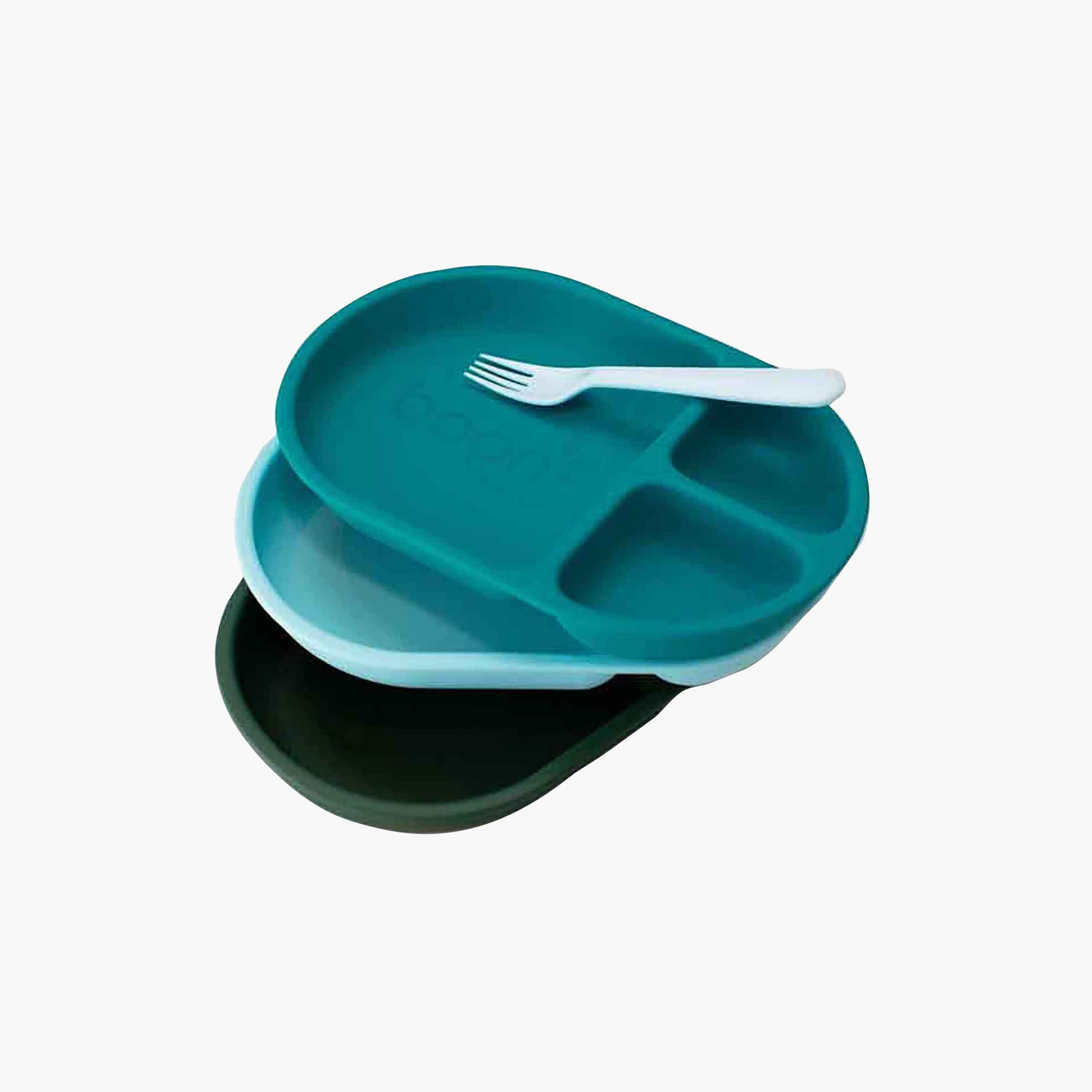 Boon Chow 3 Piece Silicone Plate Set Mint-baby-feeding-babyfoodprocessors-image-2