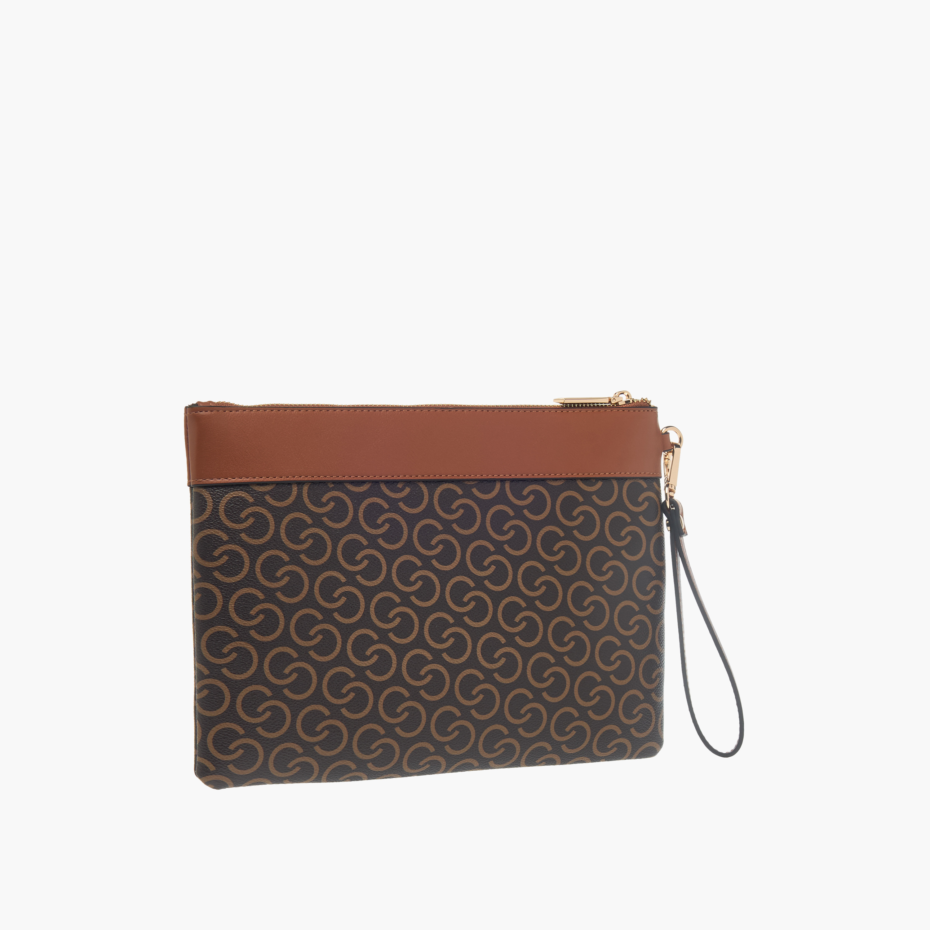 محفظة بطبعات مونوجرام وحزام معصم وسحاب إغلاق من سيليست-women-bagsandwallets-wallets-image-2