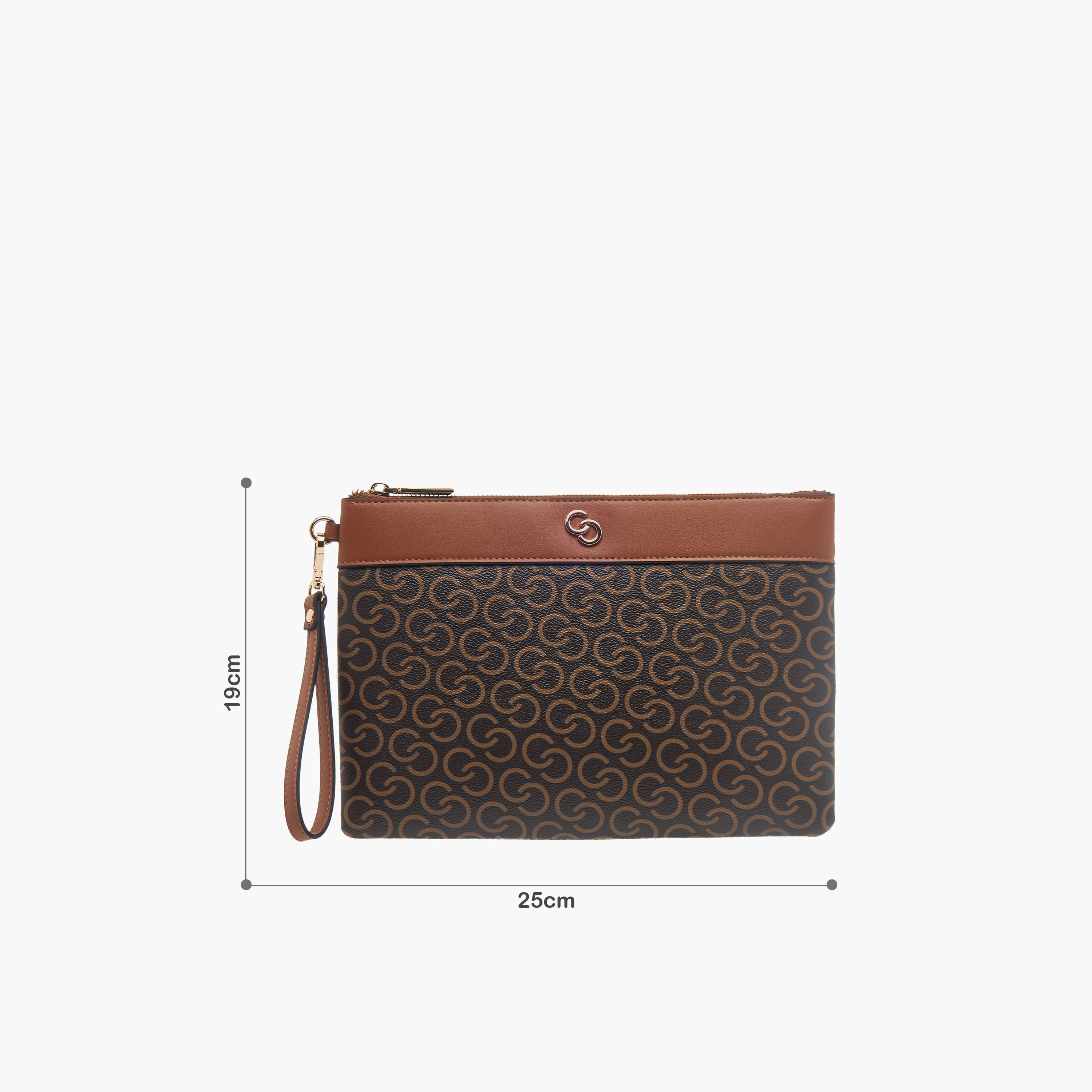 محفظة بطبعات مونوجرام وحزام معصم وسحاب إغلاق من سيليست-women-bagsandwallets-wallets-image-7