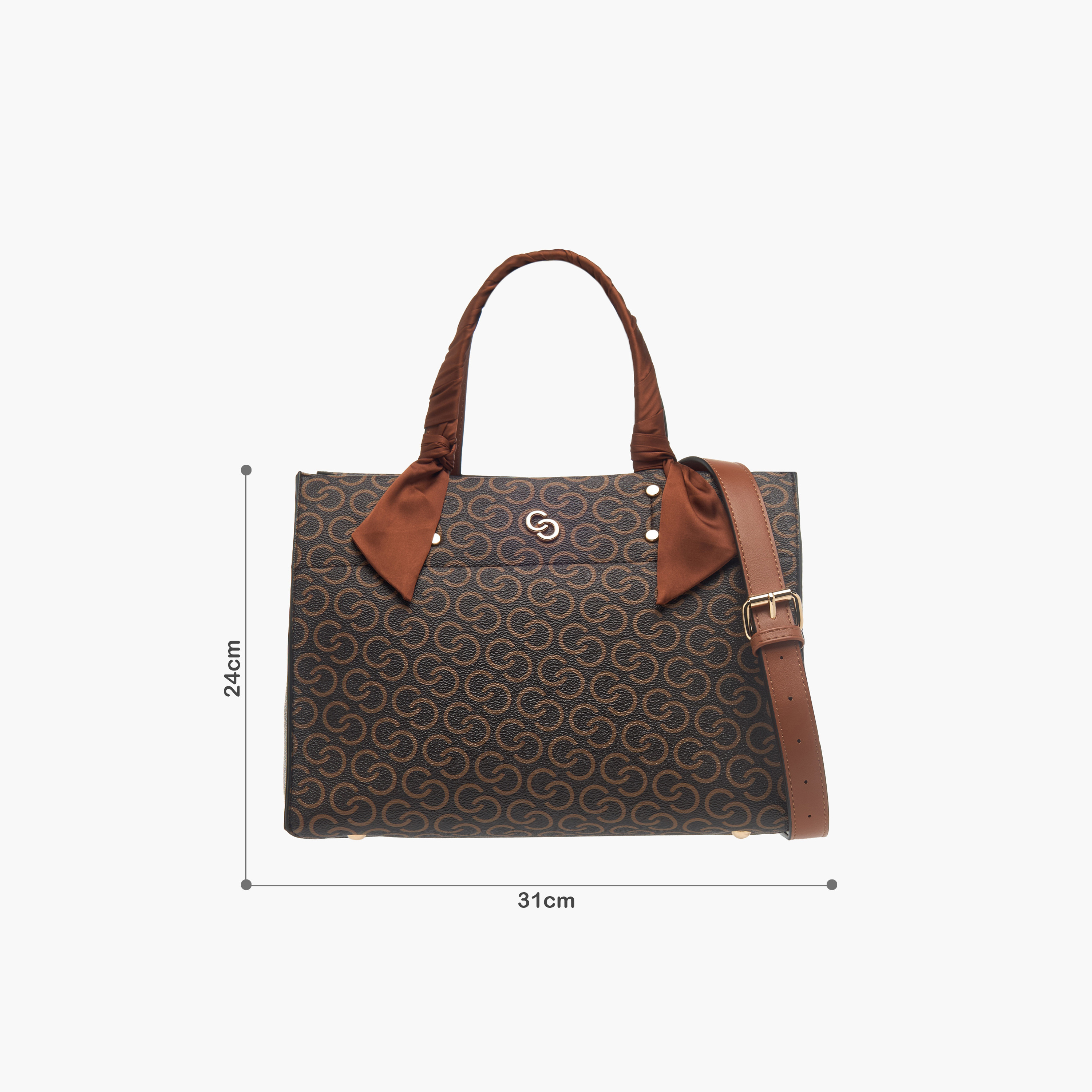 شنطة توتي بطبعات مونوجرام وحزام قابل للتعديل وسحاب إغلاق من سيليست-women-bagsandwallets-handbags-image-9