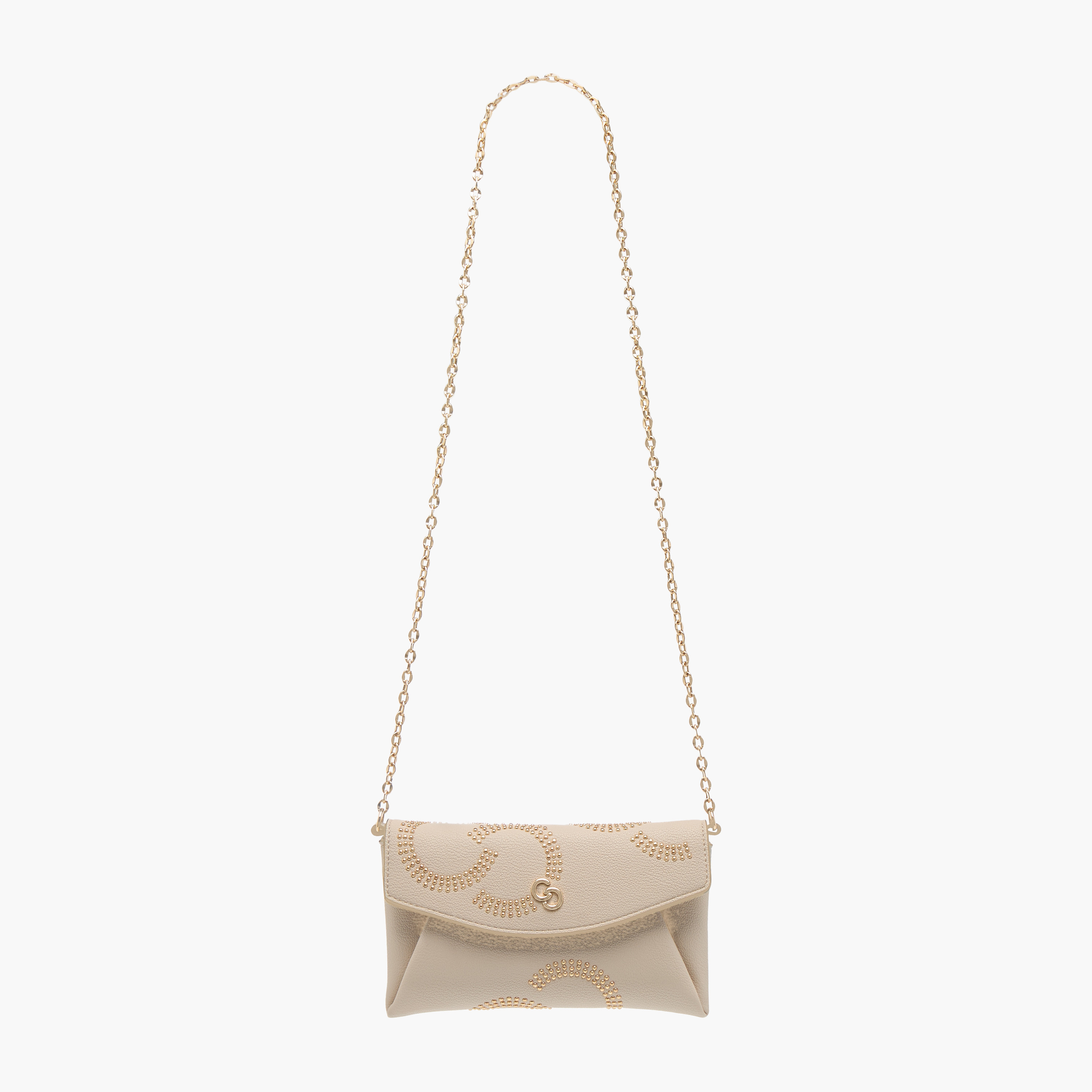 Celeste Stud Detail Clutch with Chain Strap and Flap Closure-women-bagsandwallets-handbags-image-2