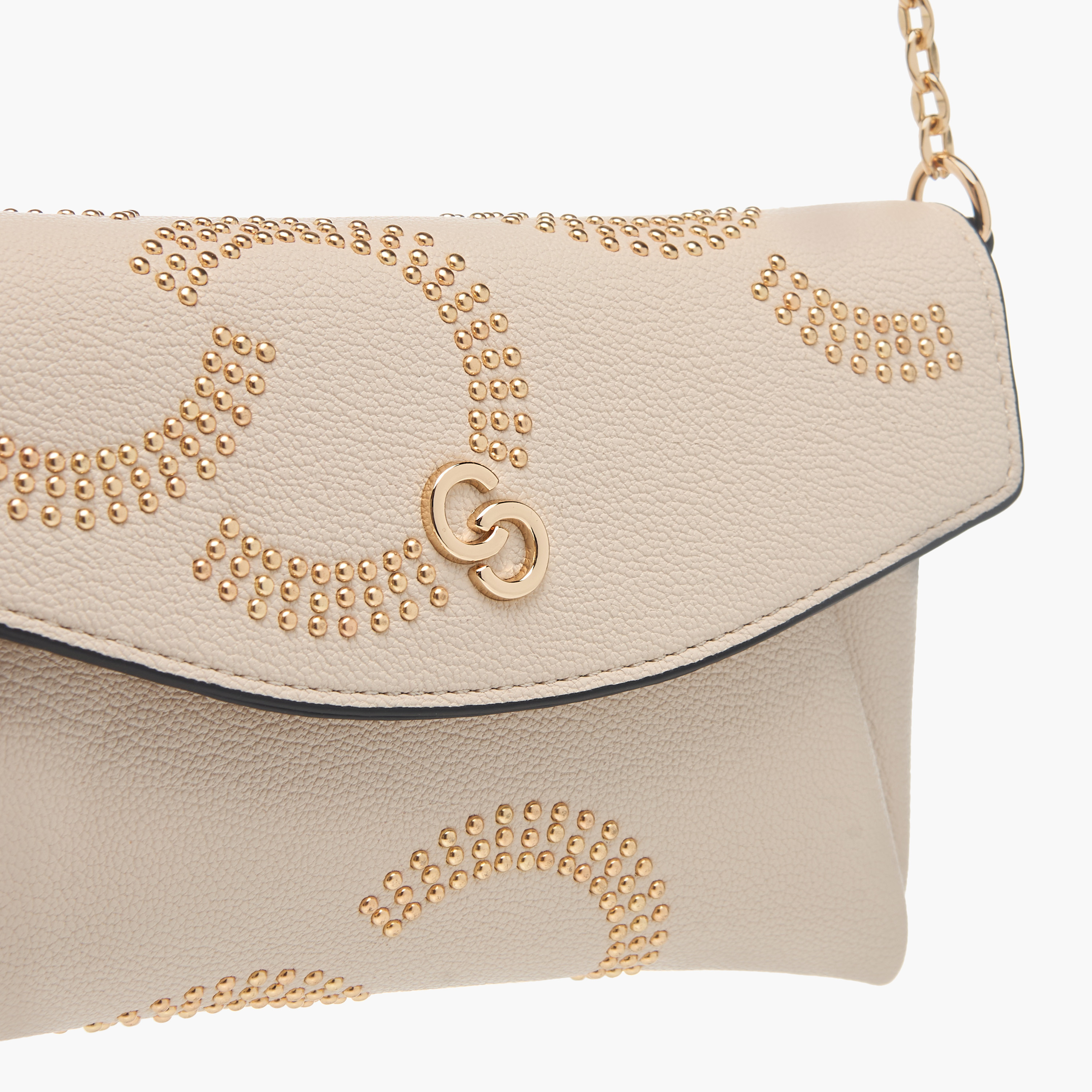 Celeste Stud Detail Clutch with Chain Strap and Flap Closure-women-bagsandwallets-handbags-image-4