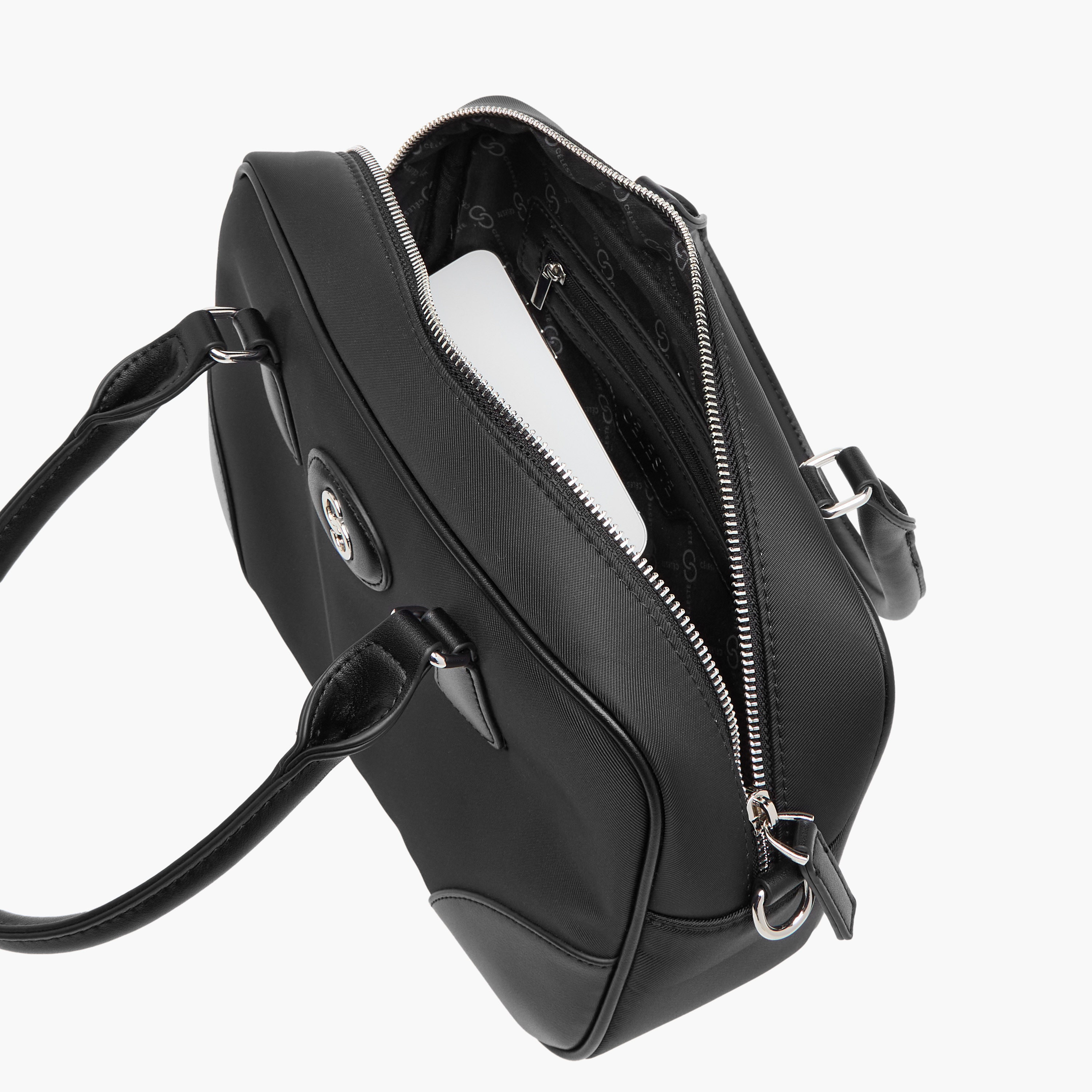 Celeste Solid Tote Bag with Detachable Strap and Zip Closure-women-bagsandwallets-handbags-image-7