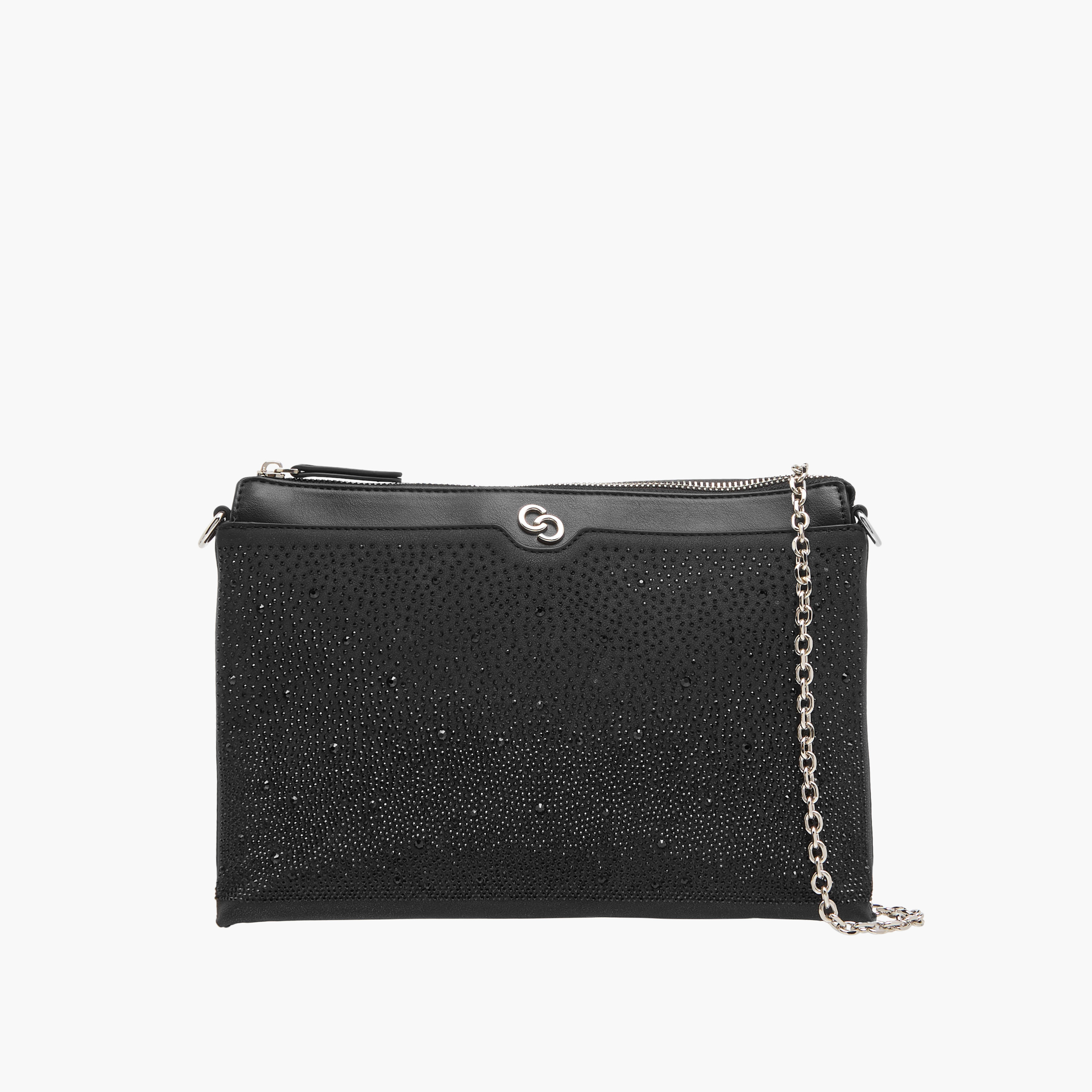 شنطة كروس بودي مزينة بسحاب إغلاق وحزام سلسلة من سيليست-women-bagsandwallets-handbags-image-1