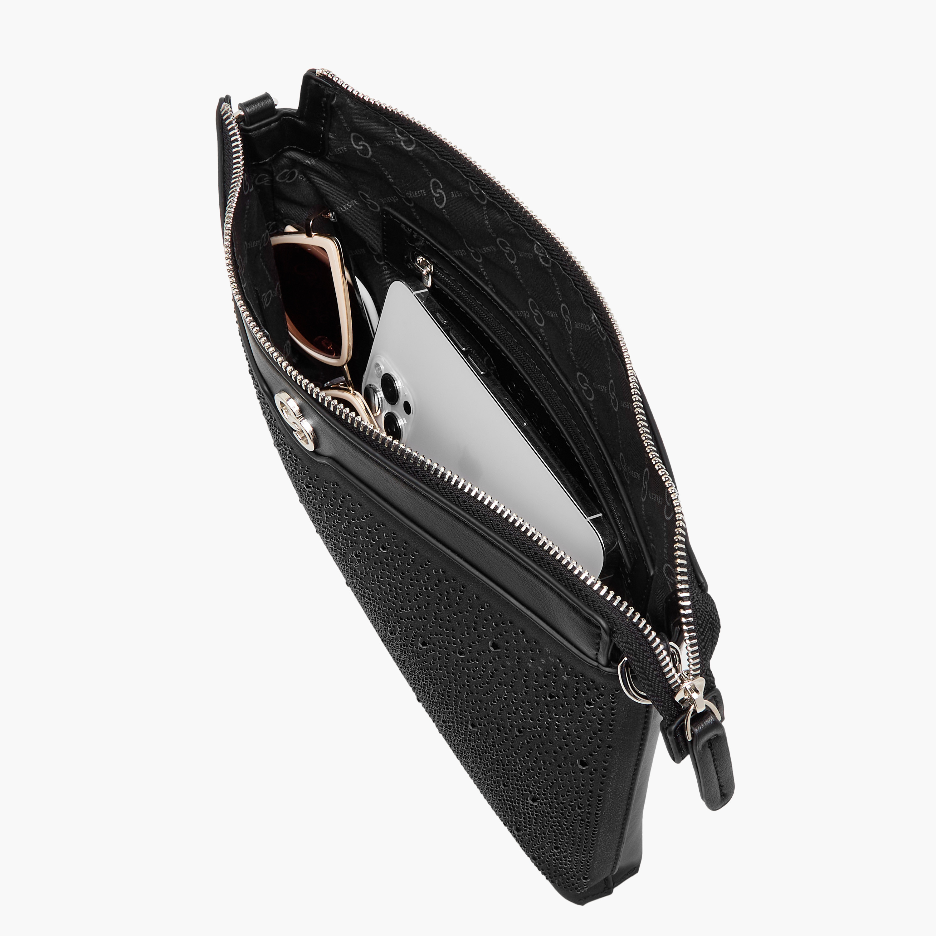 شنطة كروس بودي مزينة بسحاب إغلاق وحزام سلسلة من سيليست-women-bagsandwallets-handbags-image-7