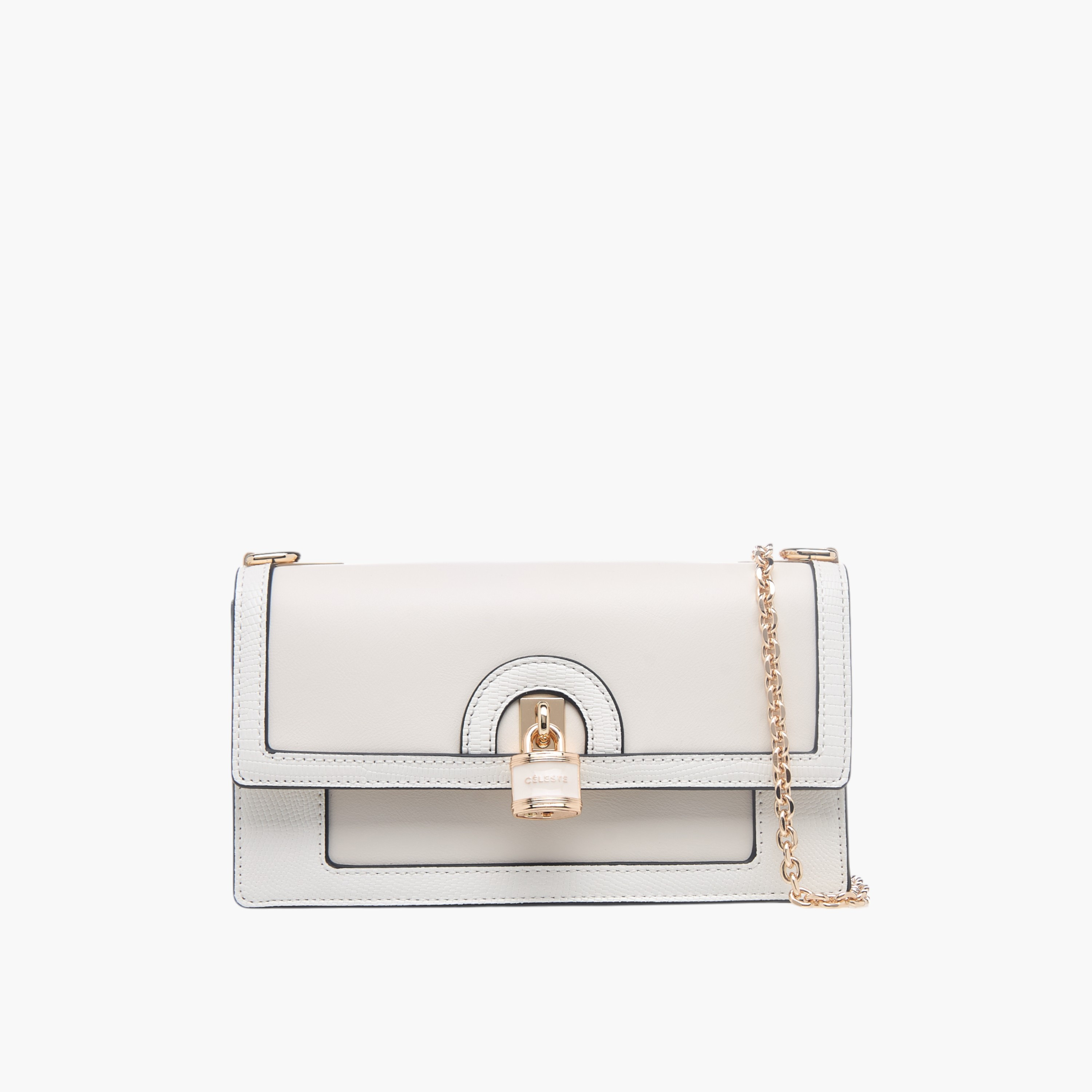 شنطة كروس بودي بقفل وحزام سلسلة وزر إغلاق من سيليست-women-bagsandwallets-handbags-image-1