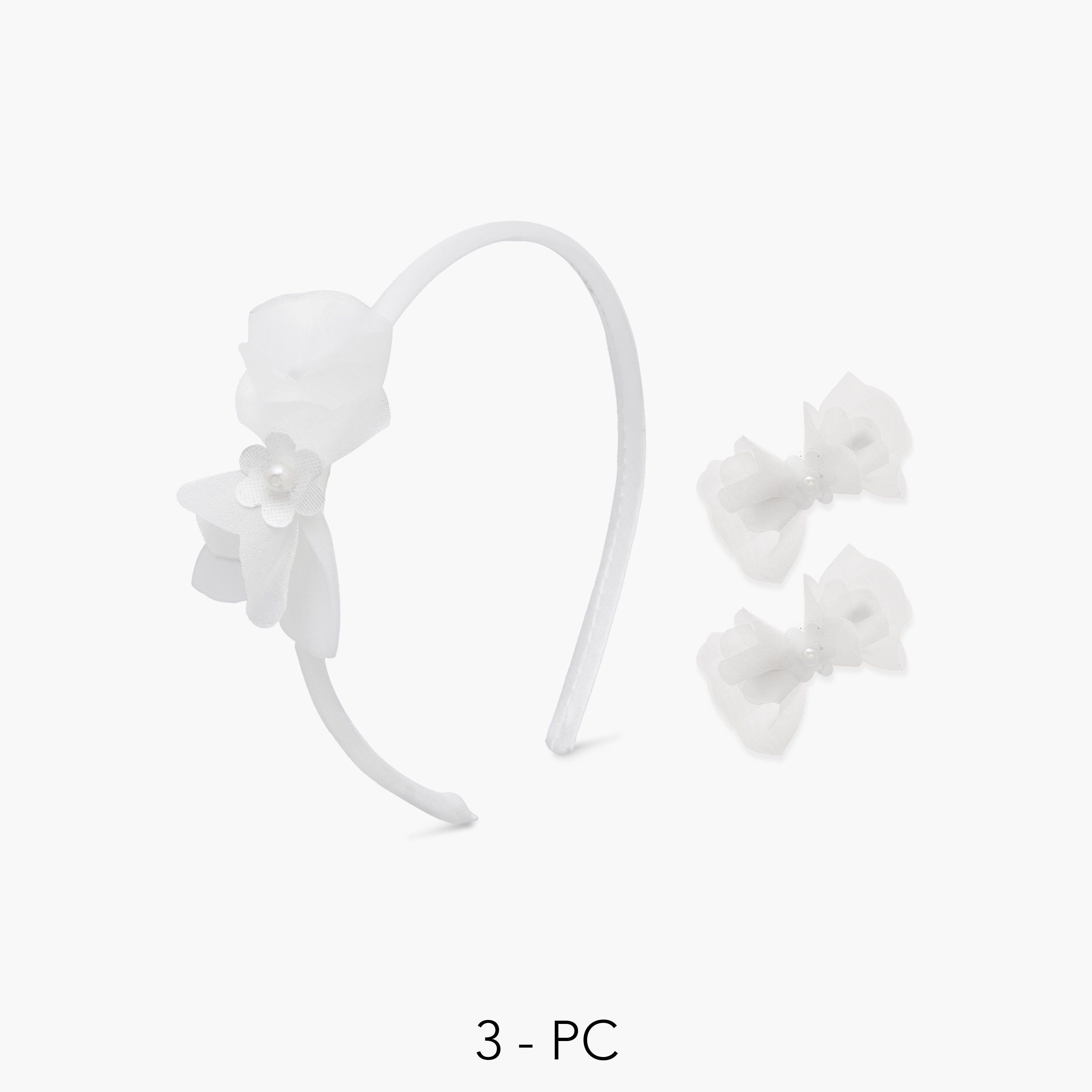 Flora Bella 3-Piece Floral Accent Hair Clip and Hairband Set-girls-accessories-hairaccessories-image-1