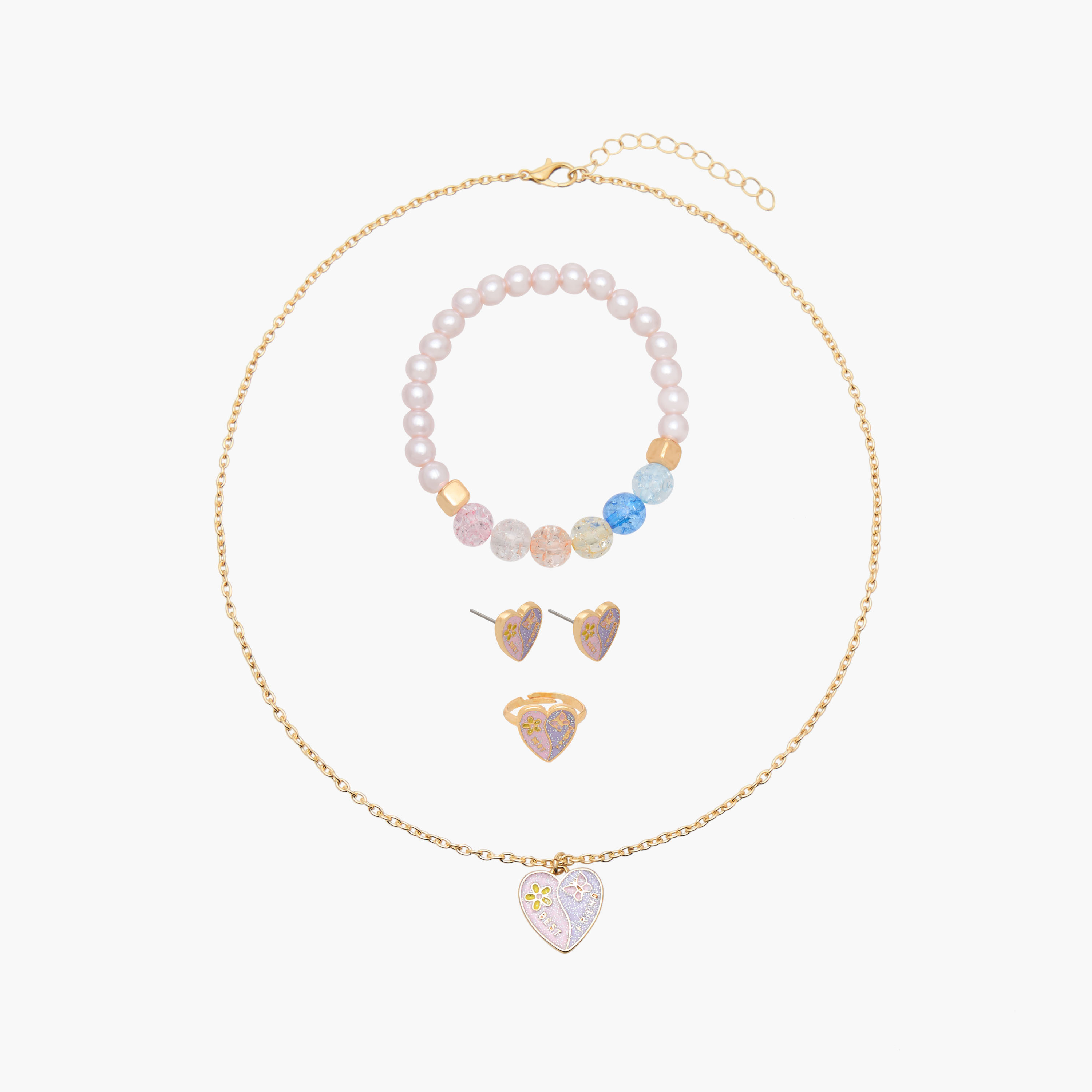 Flora Bella 4-Piece Heart Embellished Jewellery Set-girls-accessories-jewellery-image-1