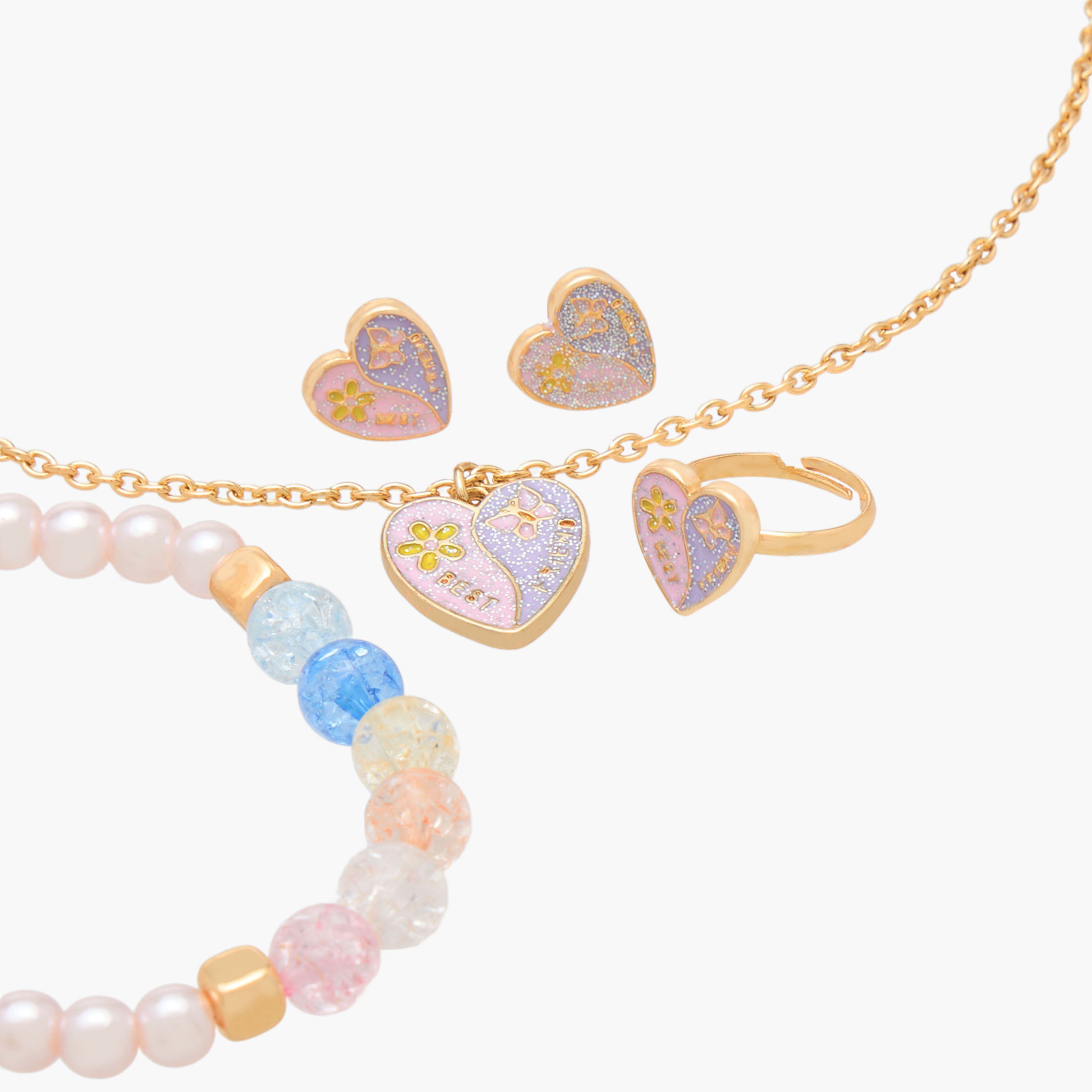Flora Bella 4-Piece Heart Embellished Jewellery Set-girls-accessories-jewellery-image-3