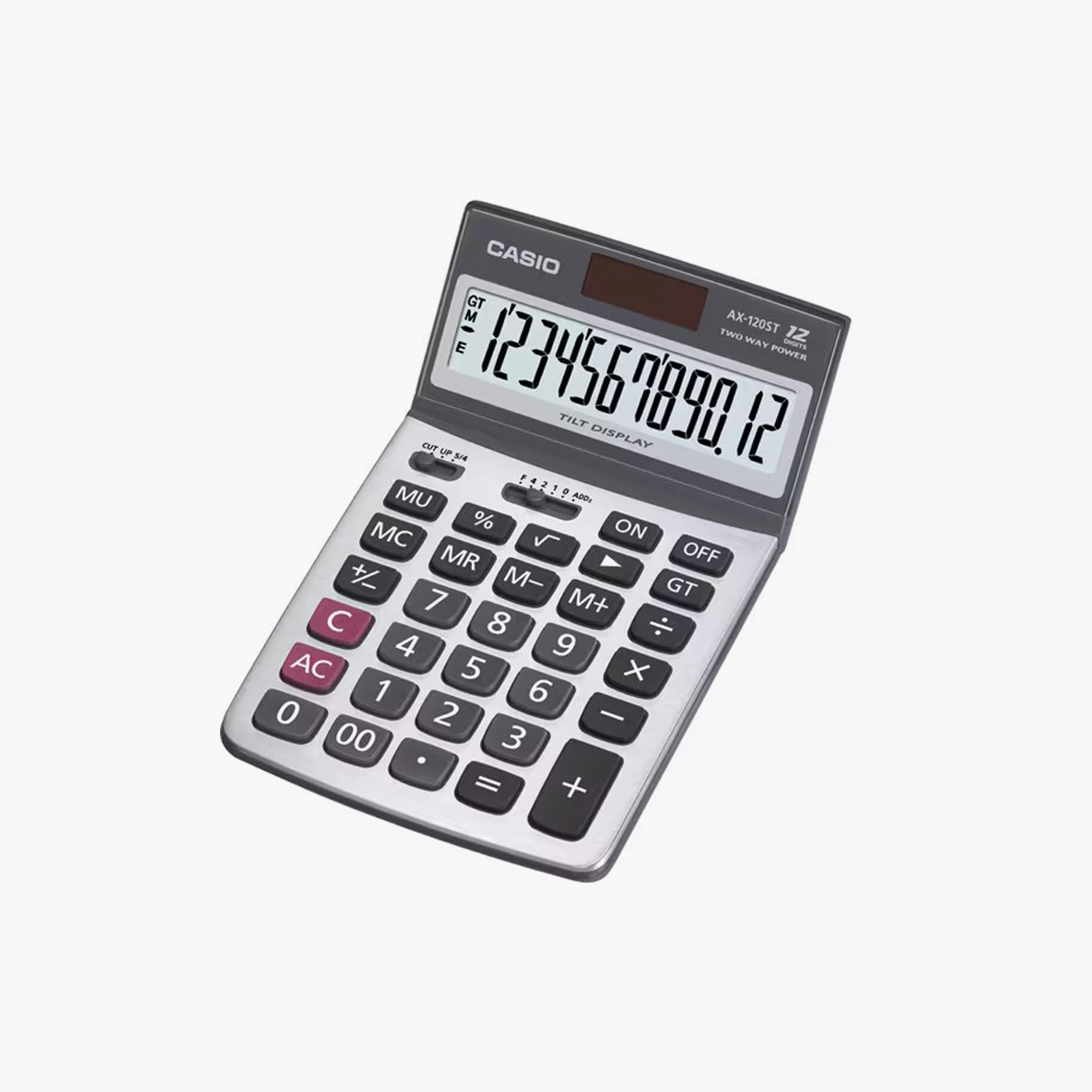 Casio AX-120ST-W-DP White Adjustable Tilt Display Calculator-school-stationery-calculators-image-1