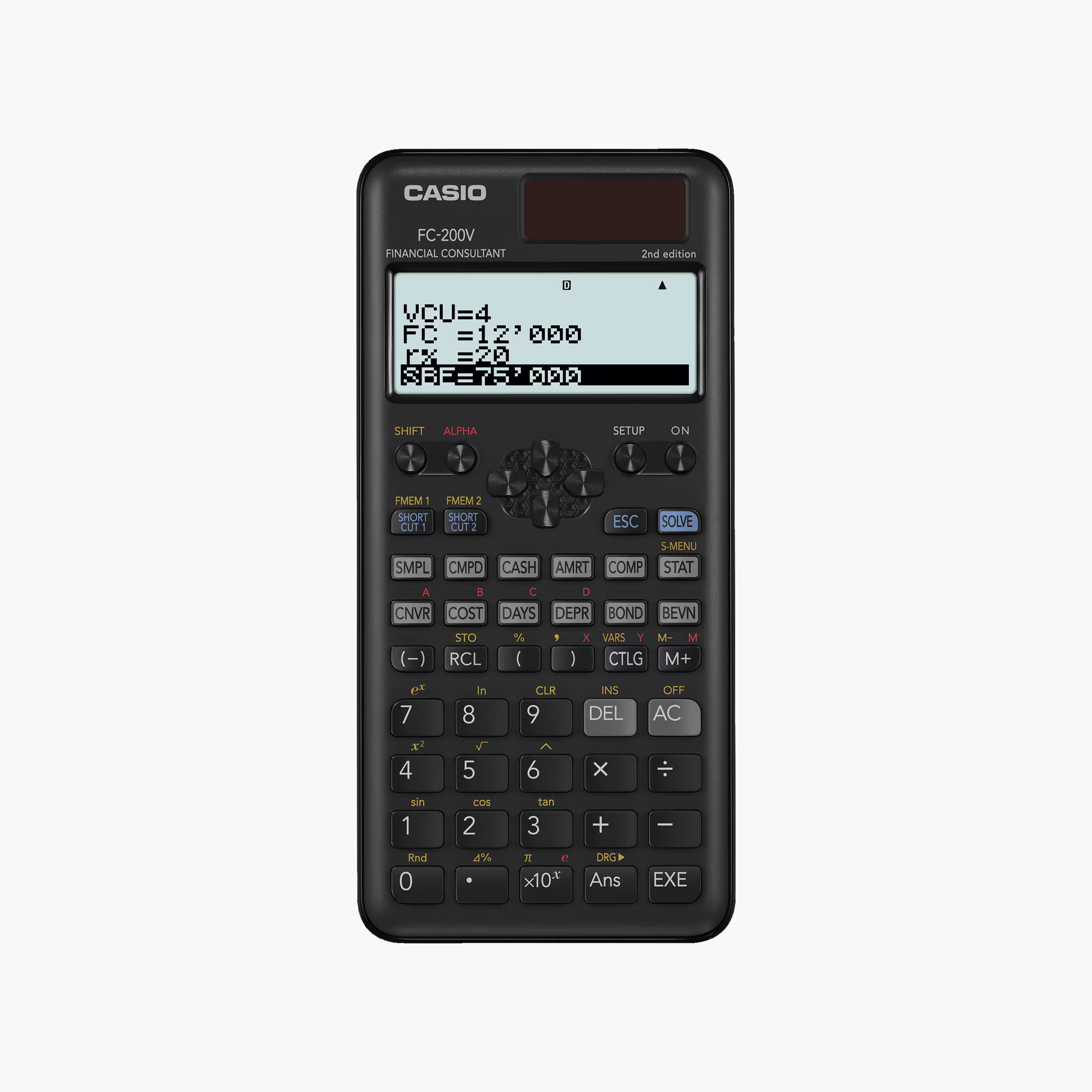 Casio FC-200V-2-W-DT Black Auto Power Off Calculator-school-stationery-calculators-image-1