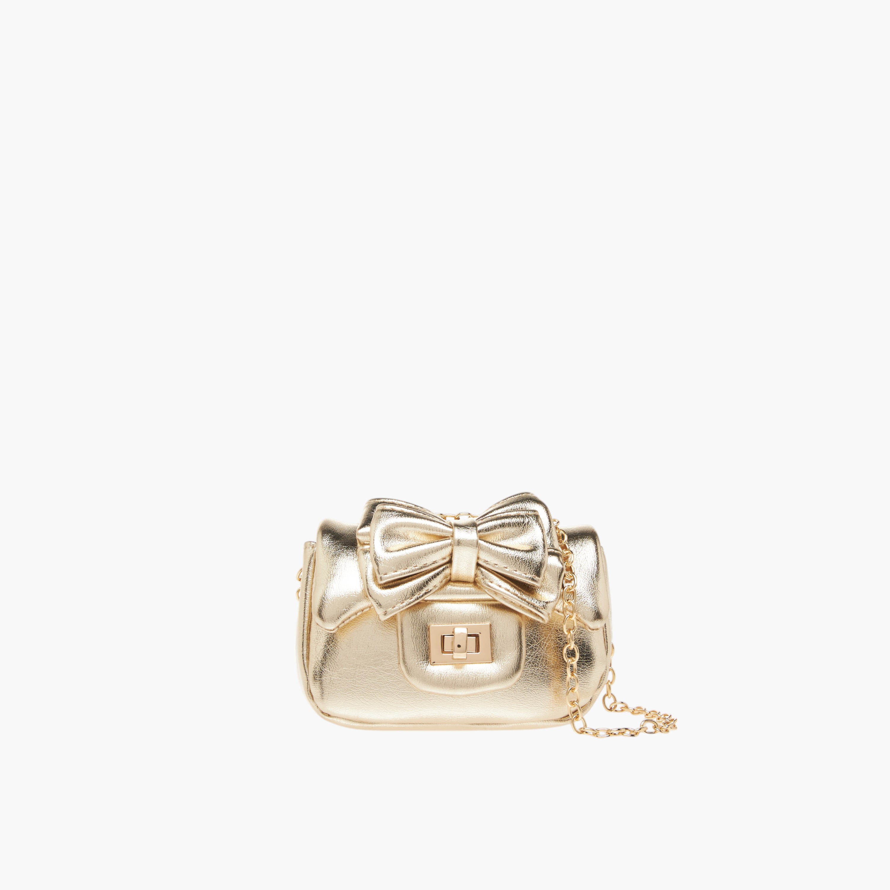 Celeste Bow Accent Crossbody Bag with Chain Strap and Twist Lock Closure-girls-accessories-bags-image-1