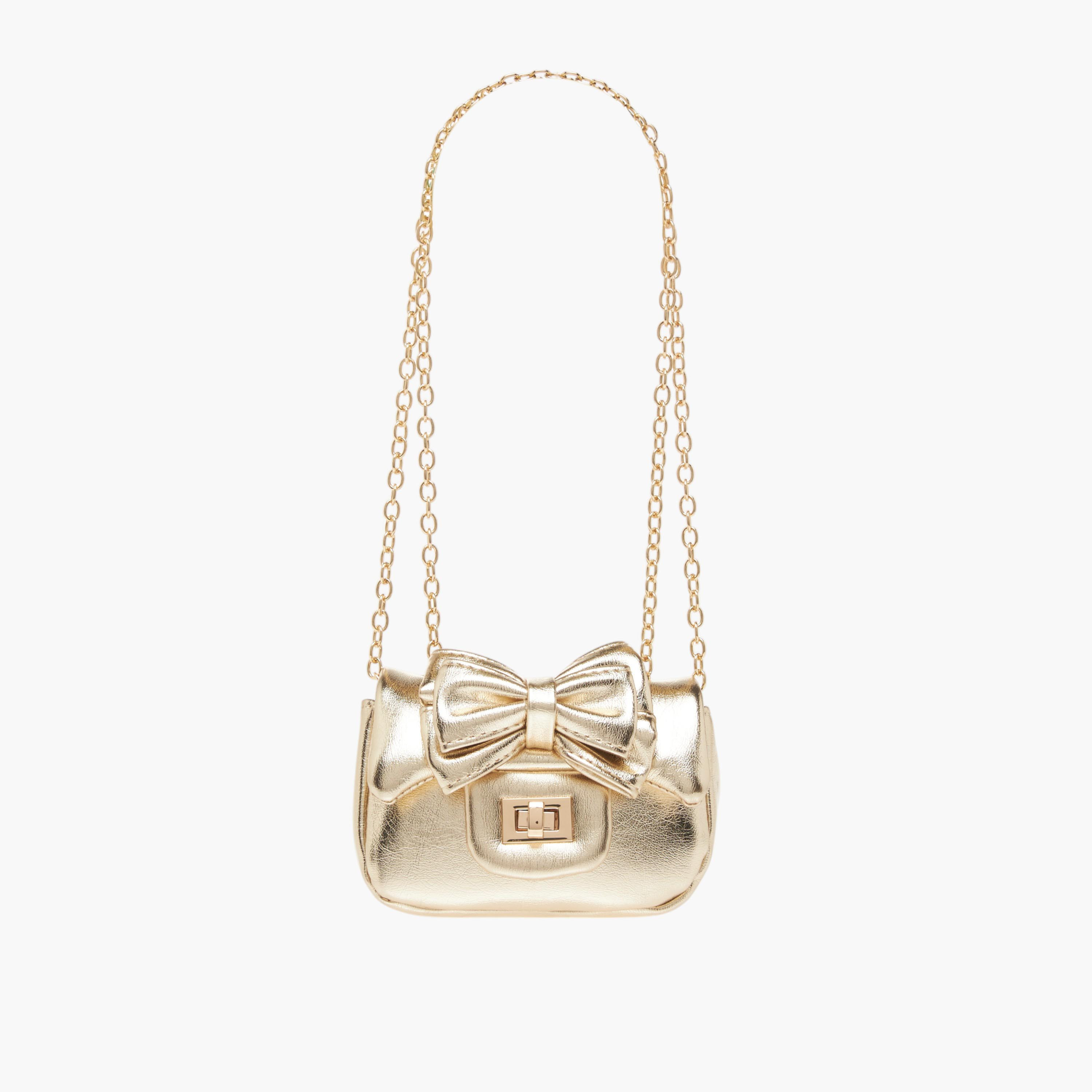 Celeste Bow Accent Crossbody Bag with Chain Strap and Twist Lock Closure-girls-accessories-bags-image-3