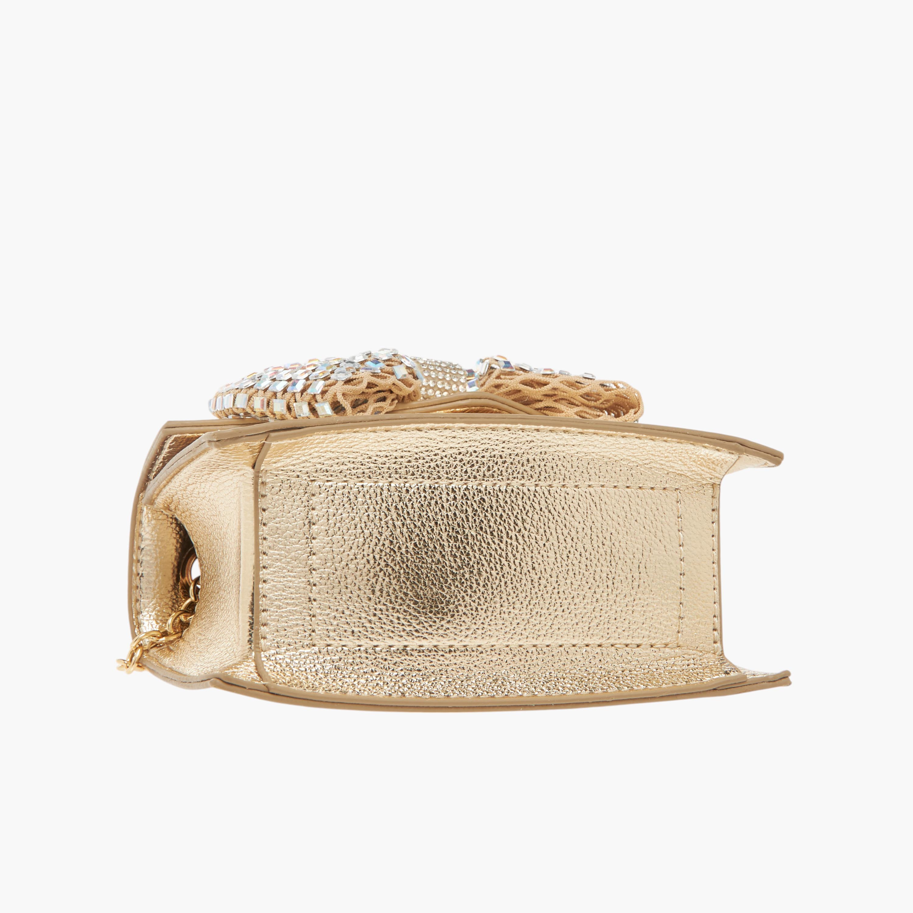 Celeste Bow Embellished Crossbody Bag with Chain Strap and Button Closure-girls-accessories-bags-image-6