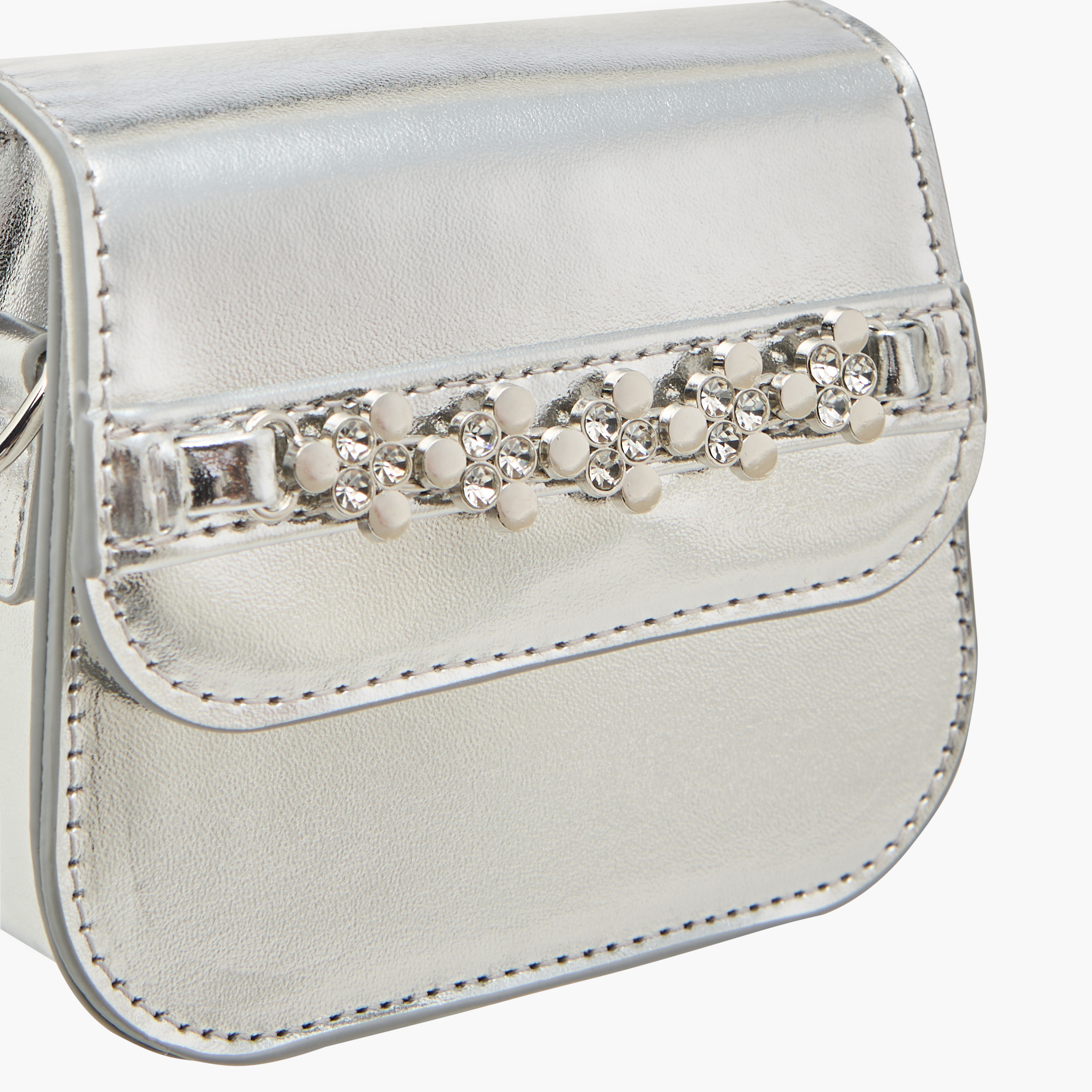 Little Missy Embellished Crossbody Bag with Detachable Chain Strap and Button Closure-girls-accessories-bags-image-4