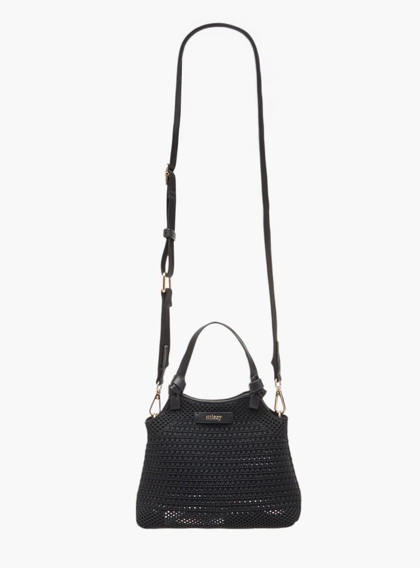 Missy Textured Shoulder Bag with Detachable Strap and Pouch-women-bagsandwallets-handbags-image-2