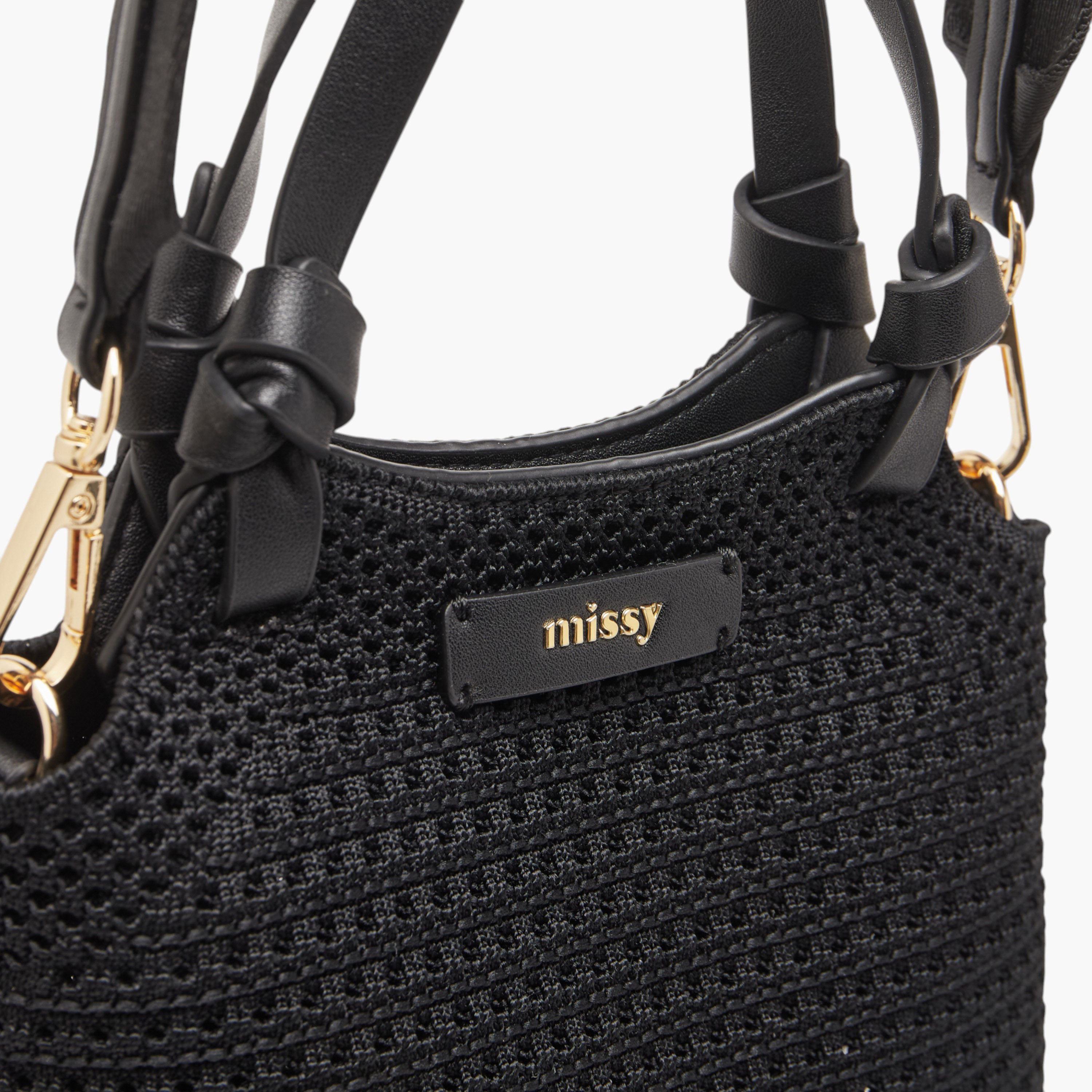 Missy Textured Shoulder Bag with Detachable Strap and Pouch-women-bagsandwallets-handbags-image-5