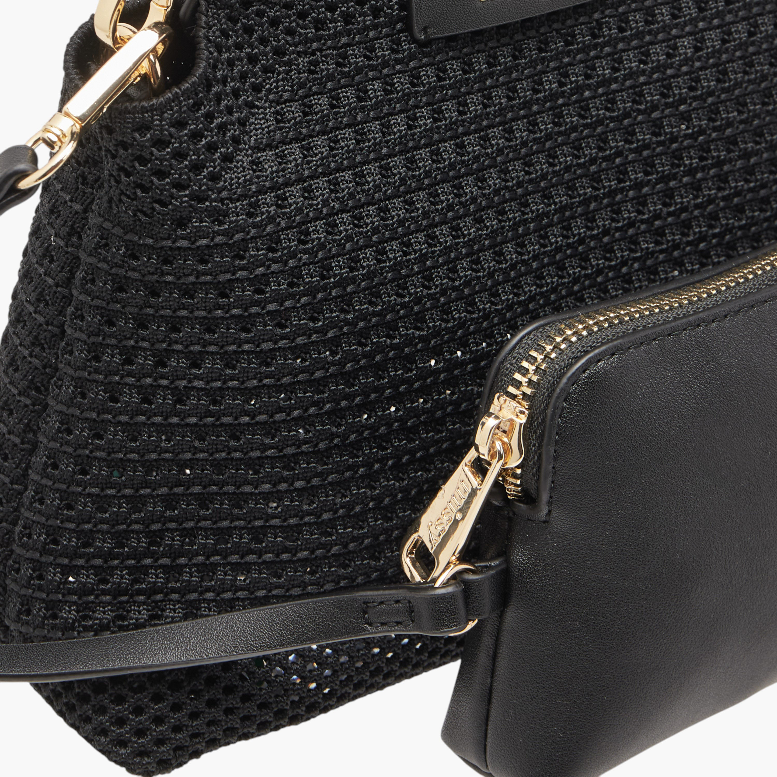 Missy Textured Shoulder Bag with Detachable Strap and Pouch-women-bagsandwallets-handbags-image-6