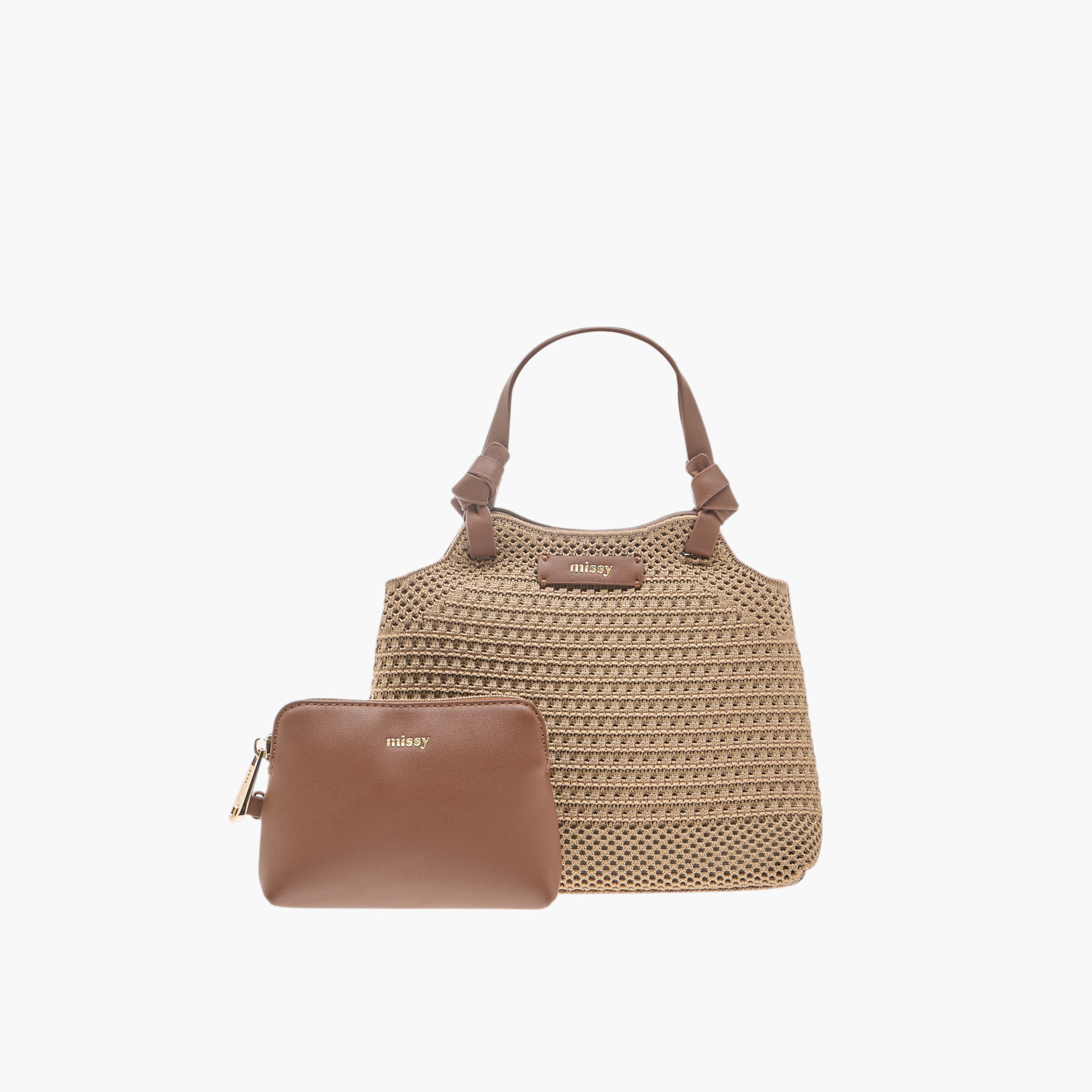 شنطة كتف بارزة الملمس بحزام قابل للفصل مع شنطة صغيرة من ميسي-women-bagsandwallets-handbags-image-1