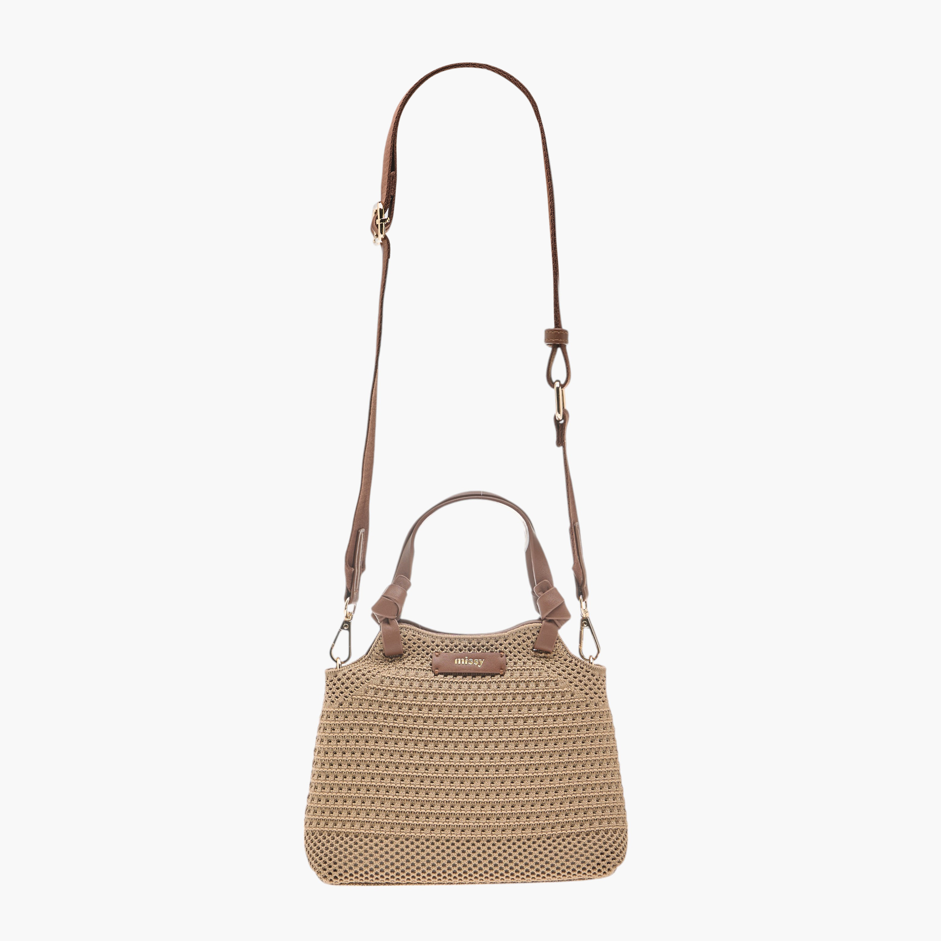 شنطة كتف بارزة الملمس بحزام قابل للفصل مع شنطة صغيرة من ميسي-women-bagsandwallets-handbags-image-2