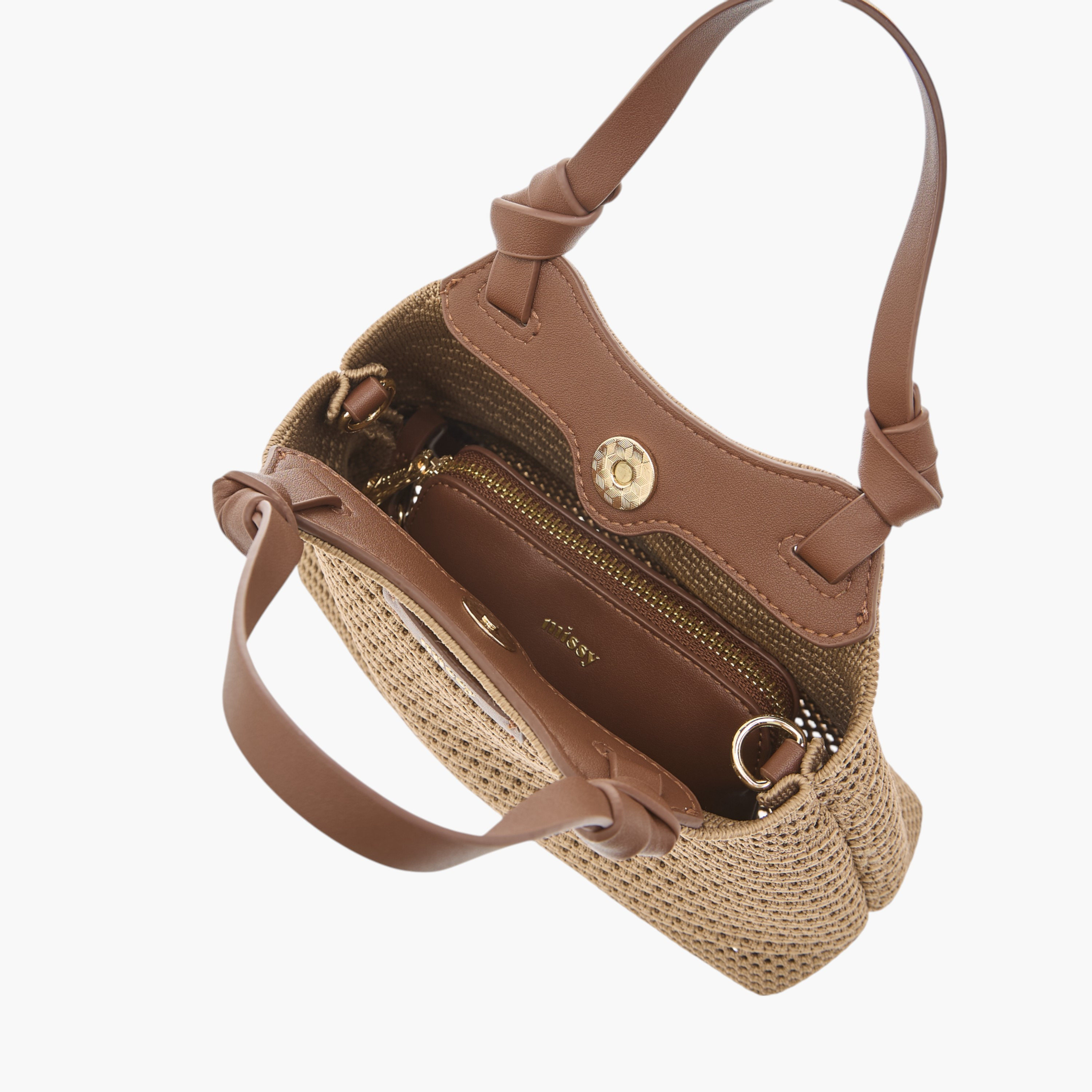 شنطة كتف بارزة الملمس بحزام قابل للفصل مع شنطة صغيرة من ميسي-women-bagsandwallets-handbags-image-8