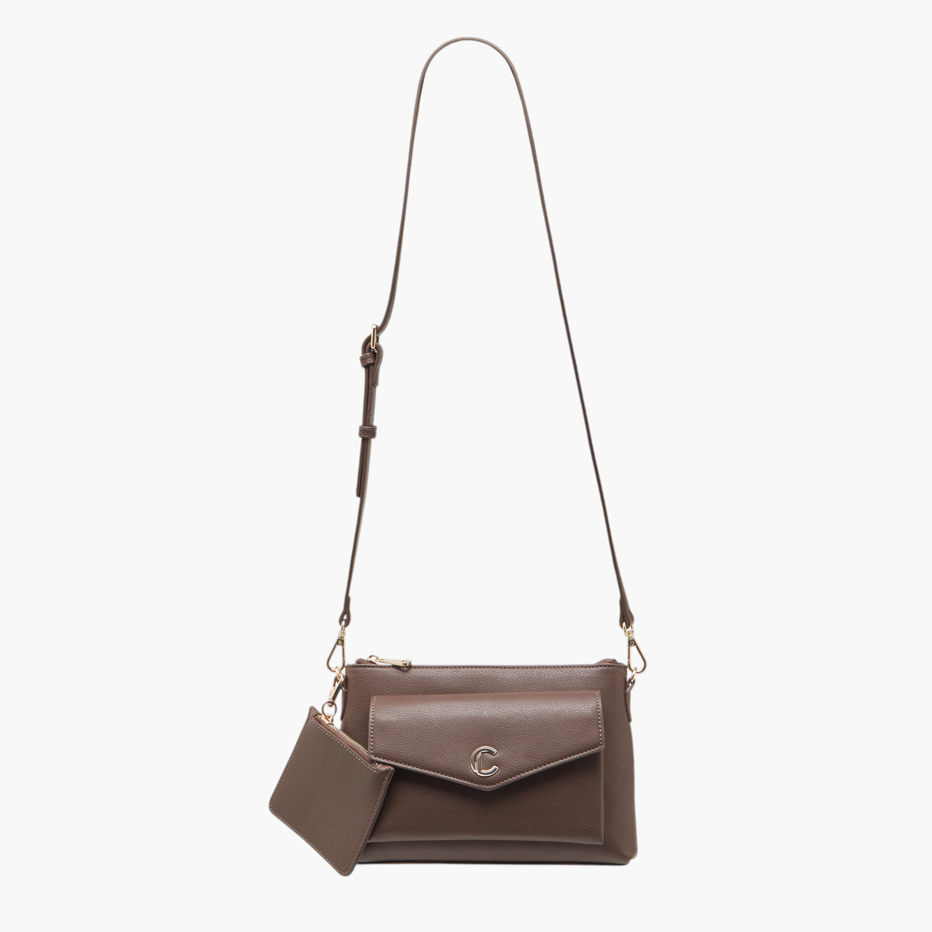 Le Confort Textured Crossbody Bag with Detachable Strap and Pouch-women-bagsandwallets-handbags-image-2