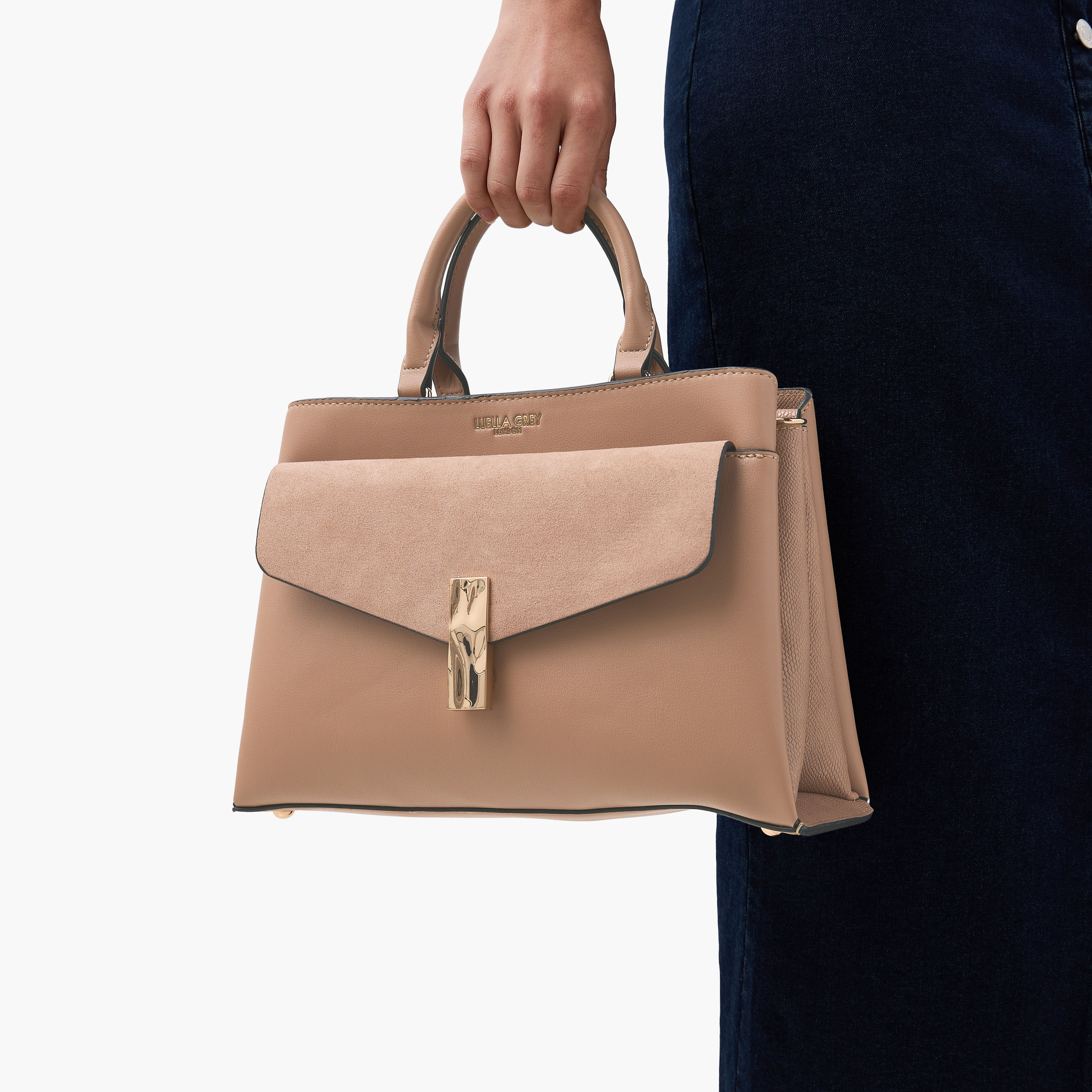 LUELLA GREY Textured Tote Bag with Top Handle and Adjustable Strap-women-bagsandwallets-handbags-image-8