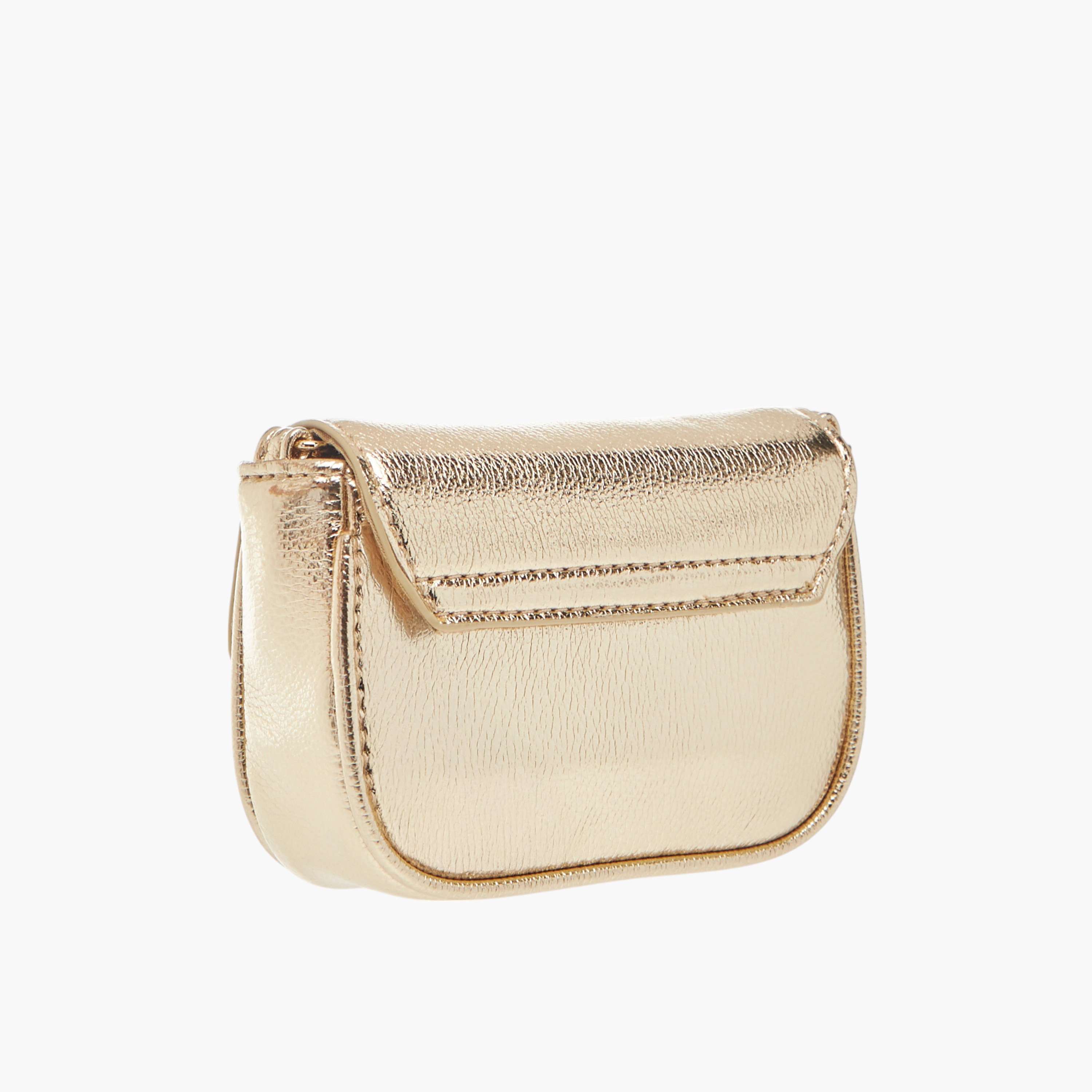 شنطة كروس بودي بحزام سلسلة وزر إغلاق وفيونكة مزينة من ليتل ميسي-girls-accessories-bags-image-3