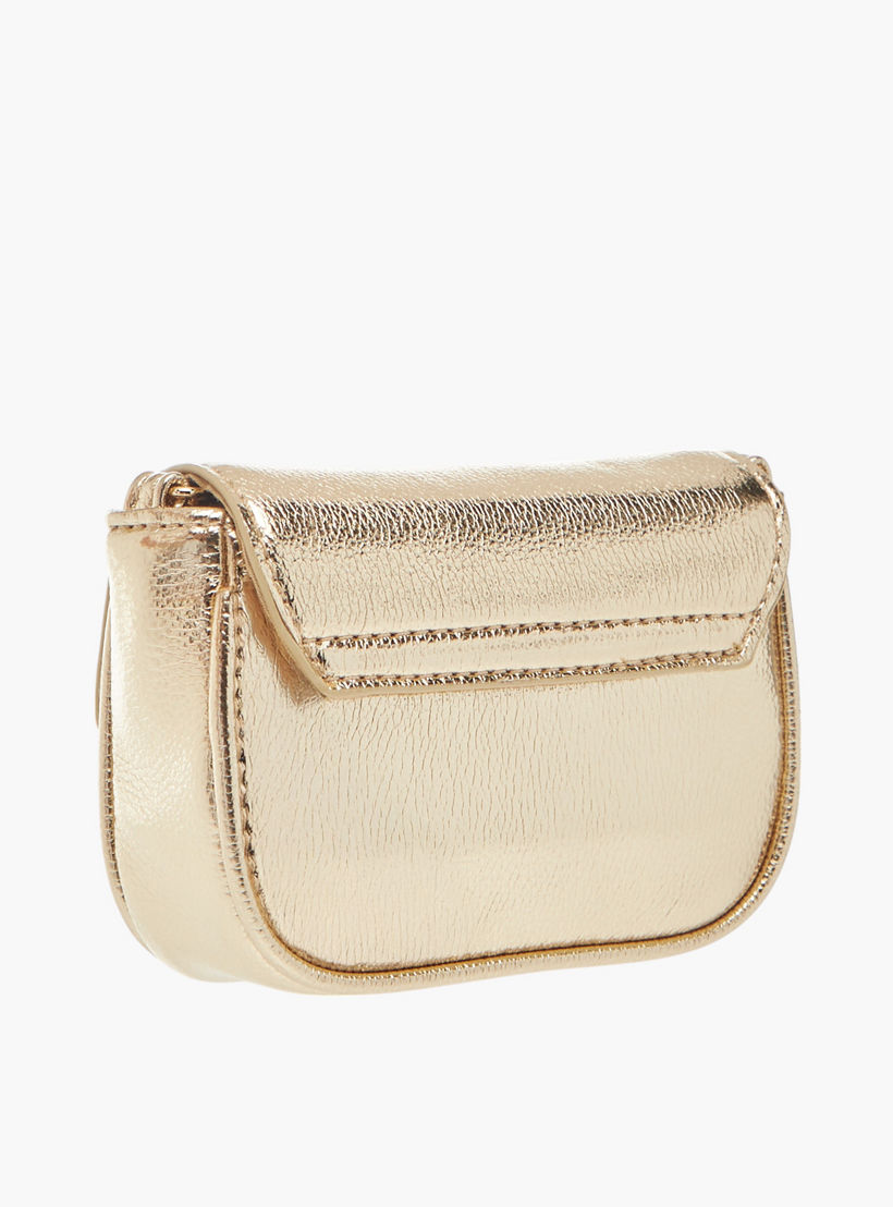 شنطة كروس بودي بحزام سلسلة وزر إغلاق وفيونكة مزينة من ليتل ميسي-girls-accessories-bags-image-3