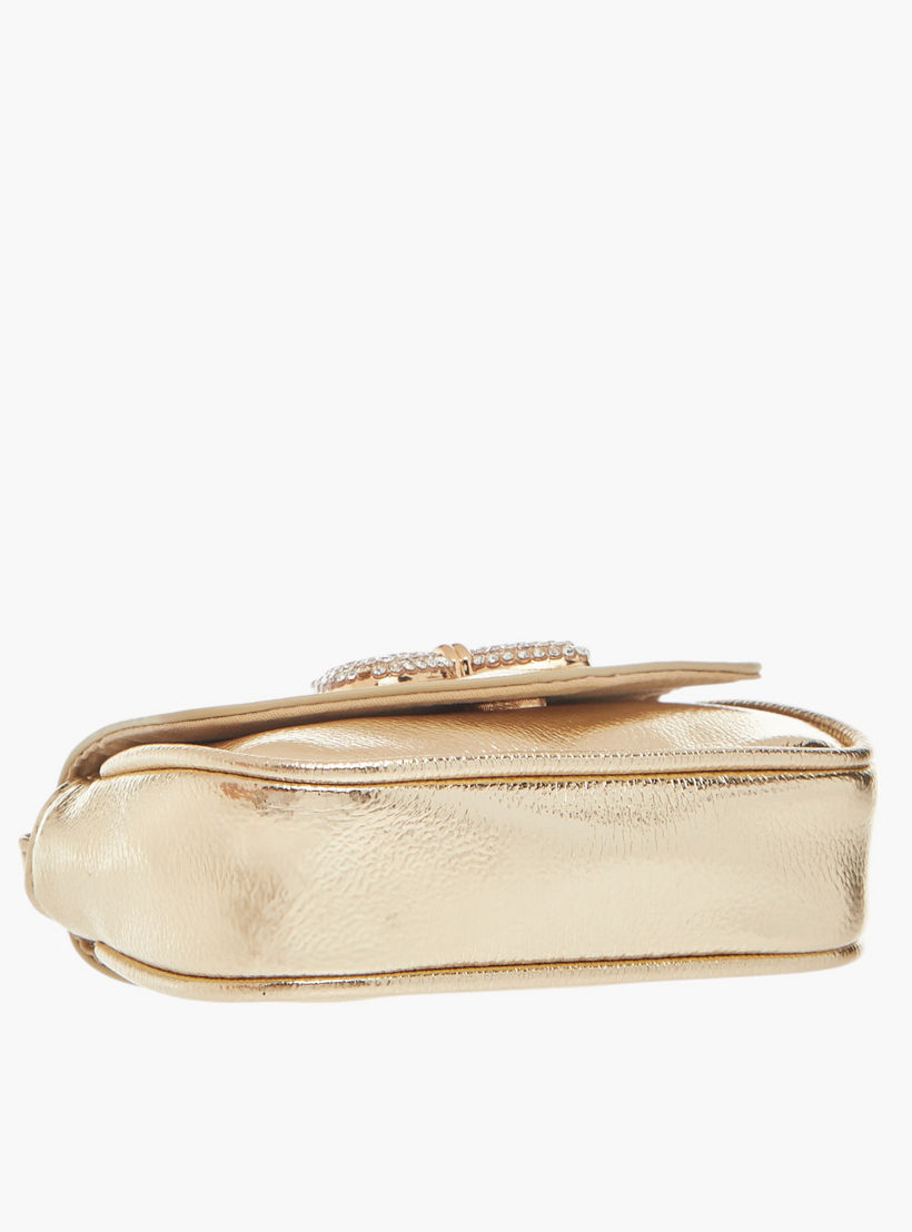 شنطة كروس بودي بحزام سلسلة وزر إغلاق وفيونكة مزينة من ليتل ميسي-girls-accessories-bags-image-5