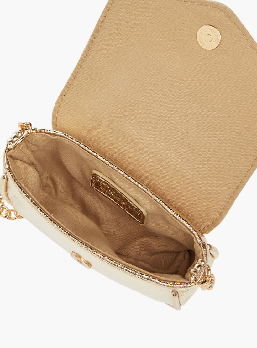 شنطة كروس بودي بحزام سلسلة وزر إغلاق وفيونكة مزينة من ليتل ميسي-girls-accessories-bags-image-6