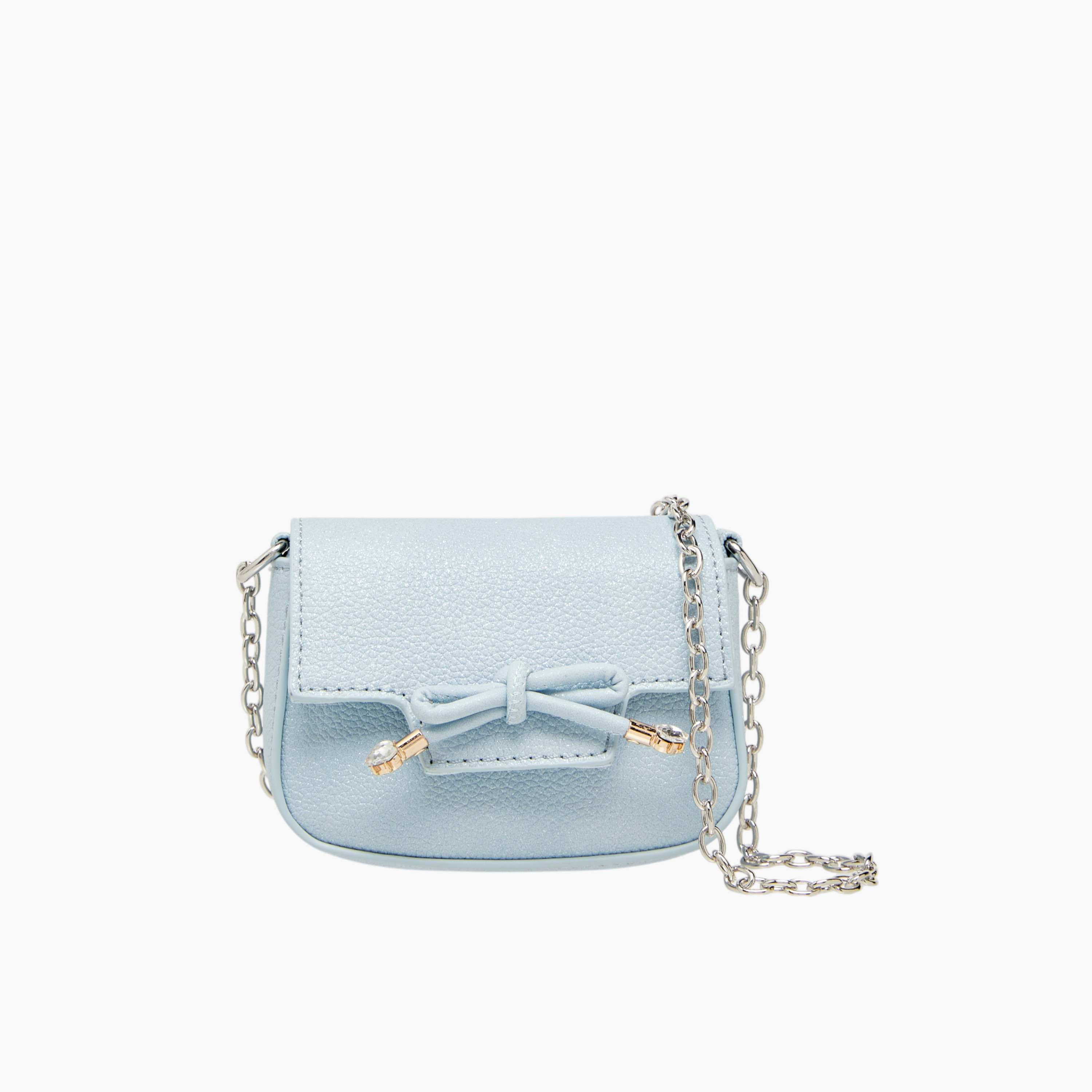 Little Missy Bow Accent Crossbody Bag with Chain Strap and Button Closure-girls-accessories-bags-image-1