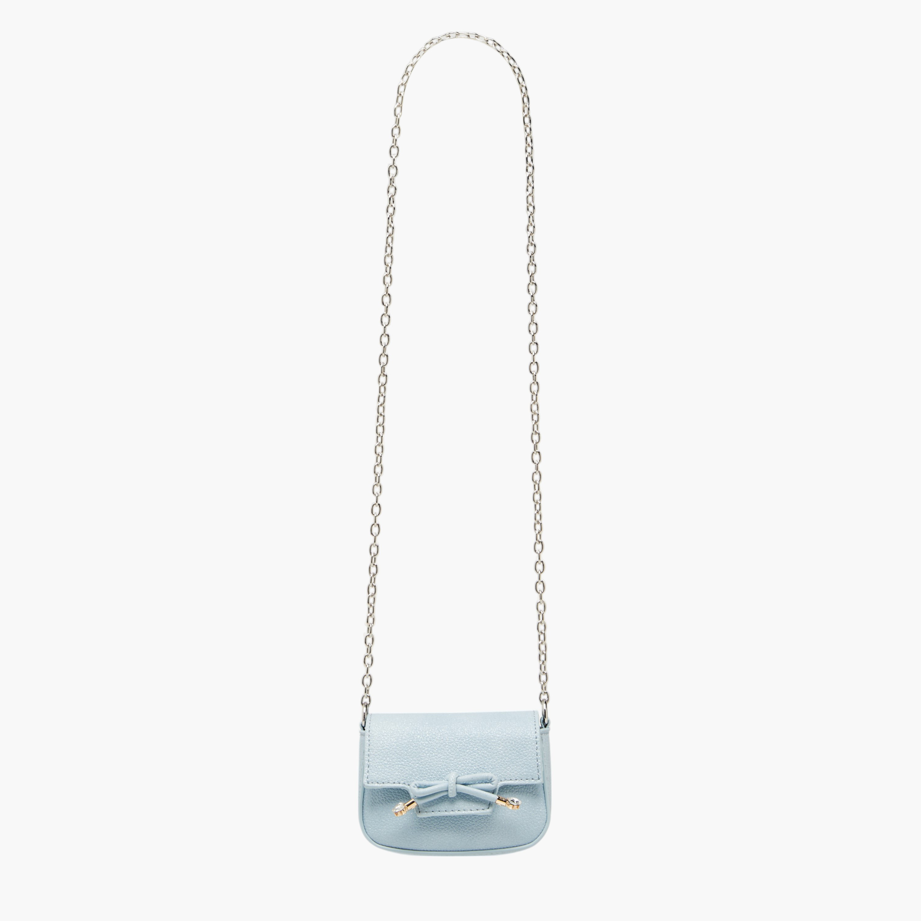 Little Missy Bow Accent Crossbody Bag with Chain Strap and Button Closure-girls-accessories-bags-image-2