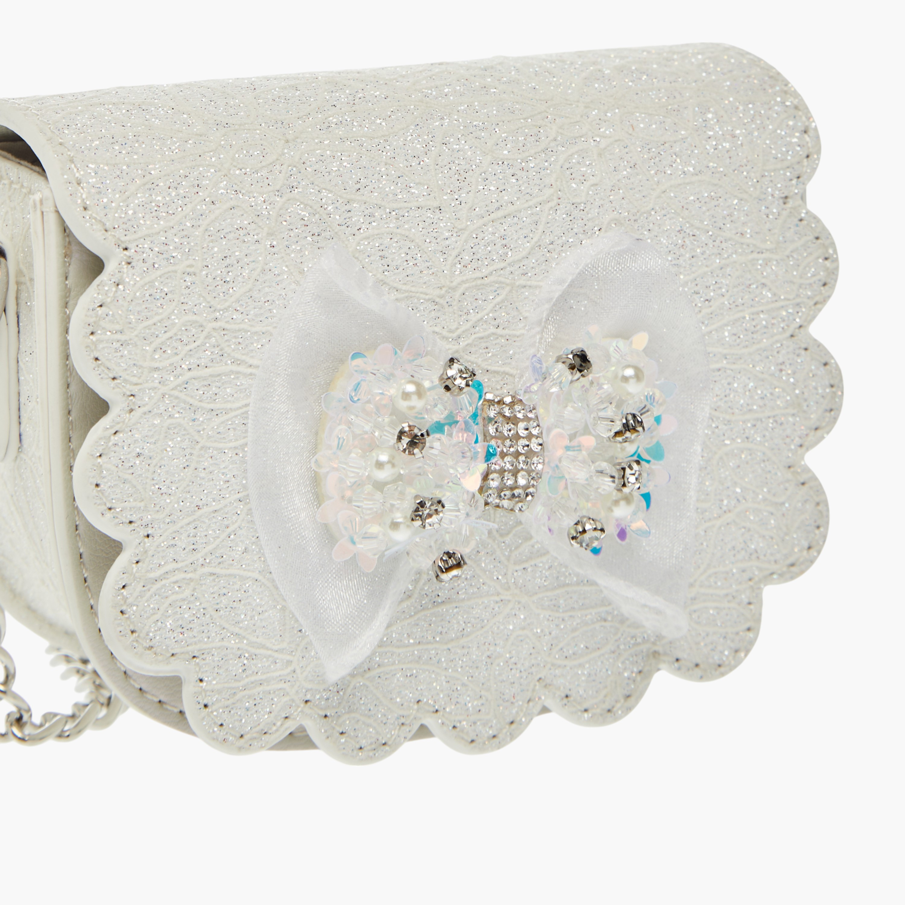Little Missy Bow Accent Crossbody Bag with Chain Strap and Button Closure-girls-accessories-bags-image-4