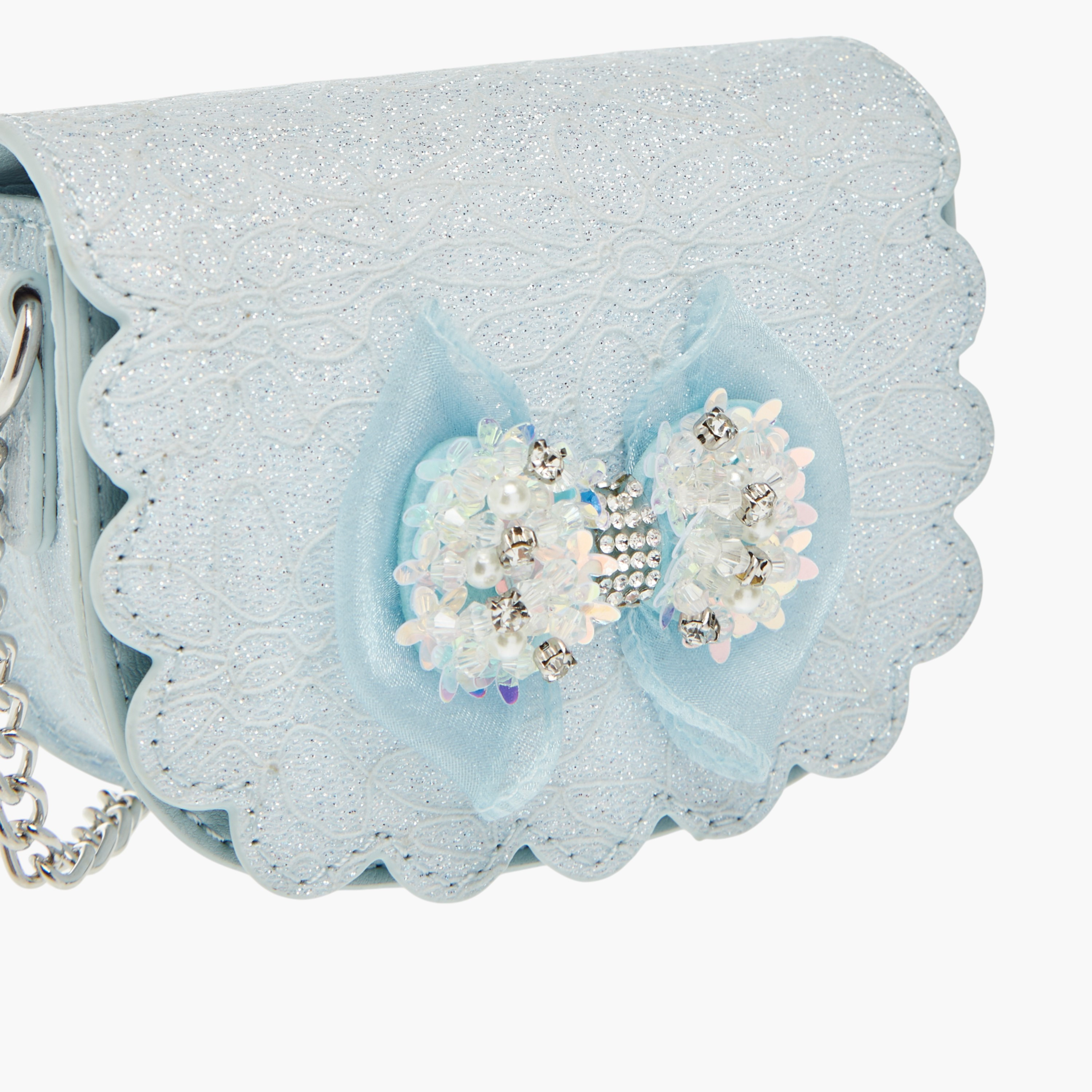 Little Missy Bow Accent Crossbody Bag with Chain Strap and Button Closure-girls-accessories-bags-image-4