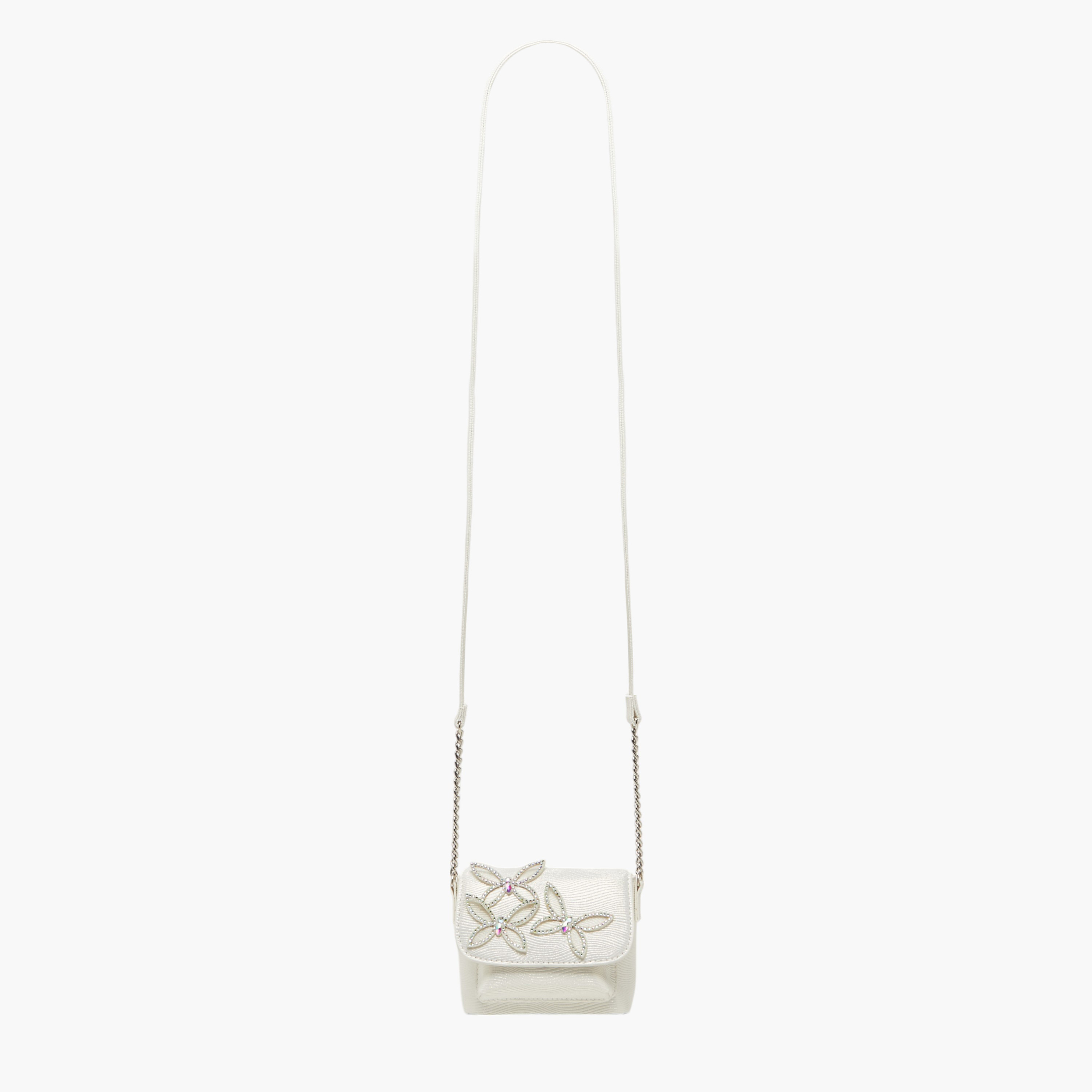 Little Missy Embellished Crossbody Bag with Chain Strap and Button Closure-girls-accessories-bags-image-2