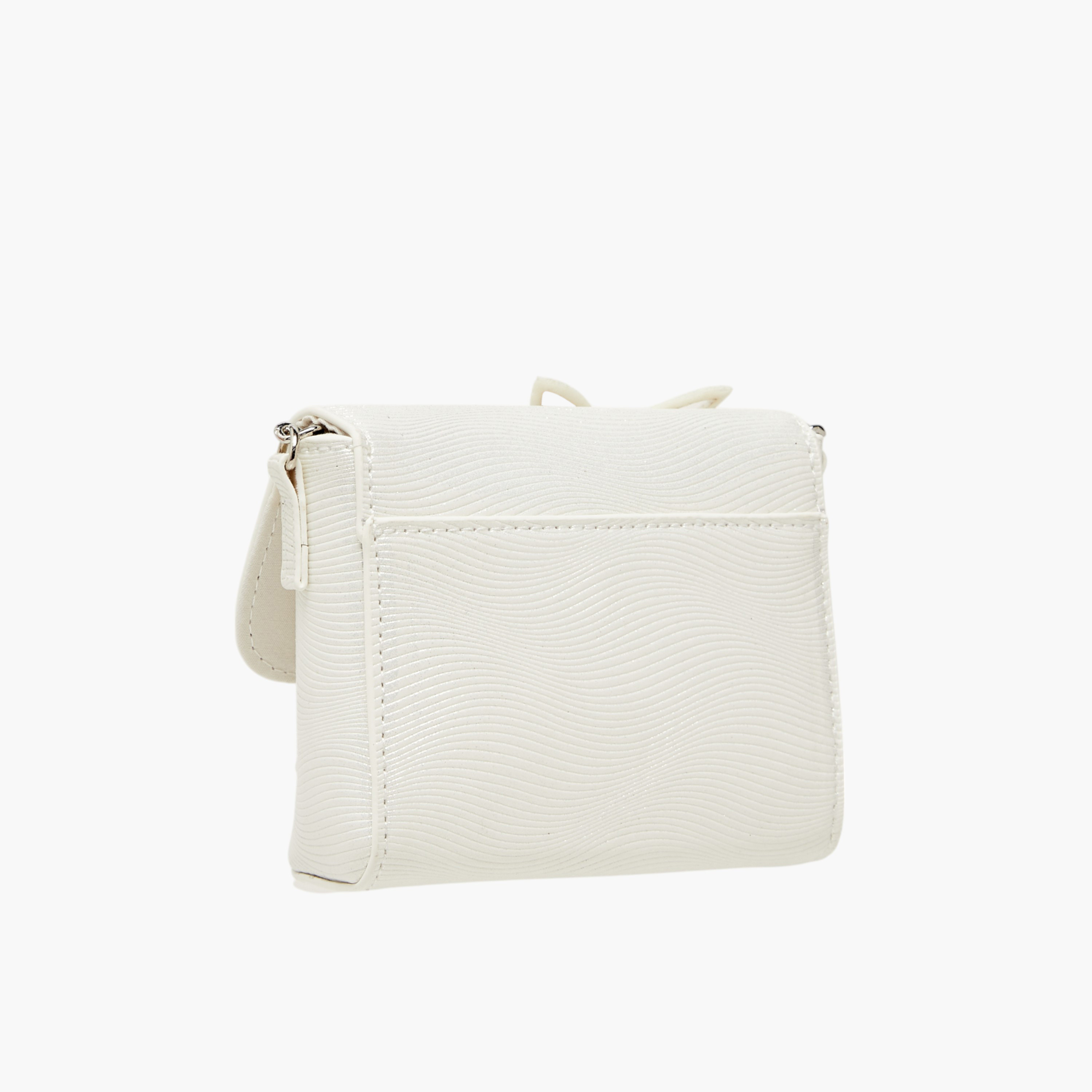 Little Missy Embellished Crossbody Bag with Chain Strap and Button Closure-girls-accessories-bags-image-3