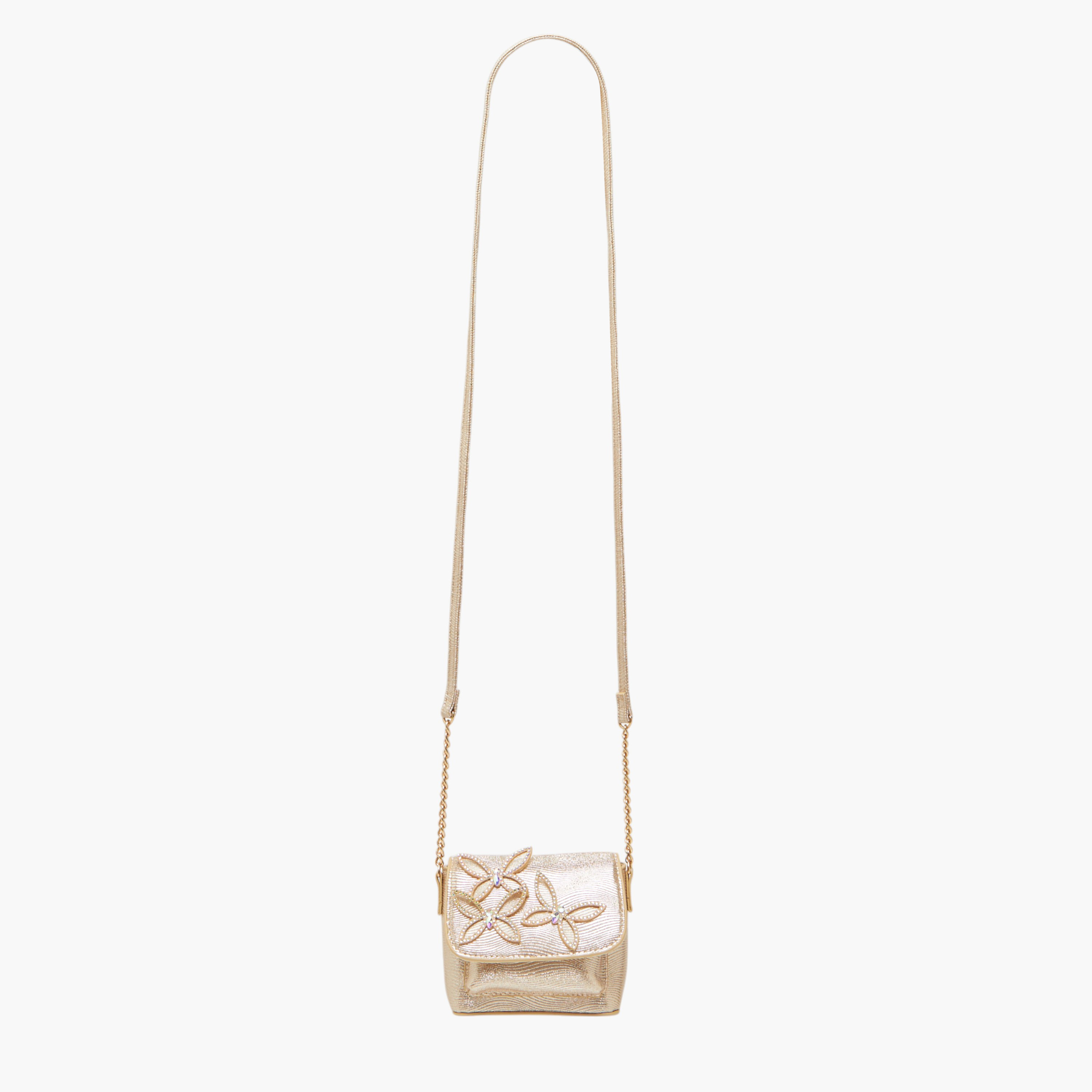 شنطة كروس بودي مزينة بحزام سلسلة وزر إغلاق من ليتل ميسي-girls-accessories-bags-image-2