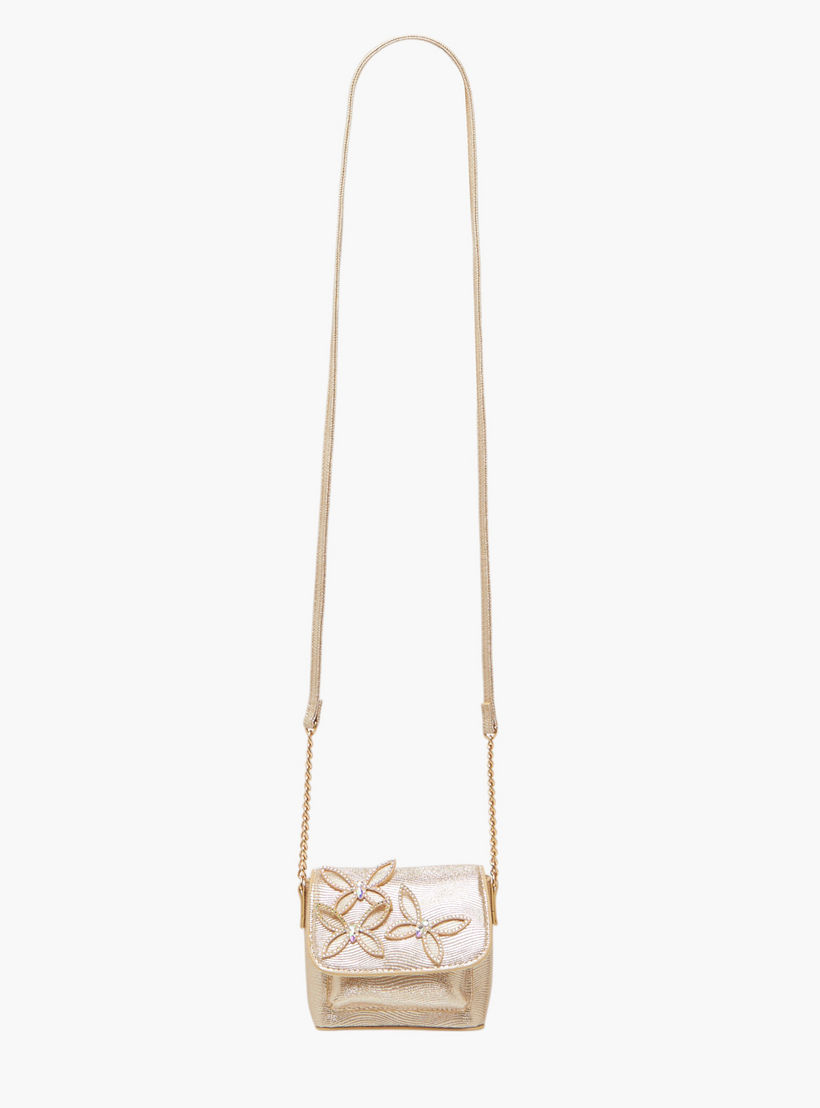 شنطة كروس بودي مزينة بحزام سلسلة وزر إغلاق من ليتل ميسي-girls-accessories-bags-image-2