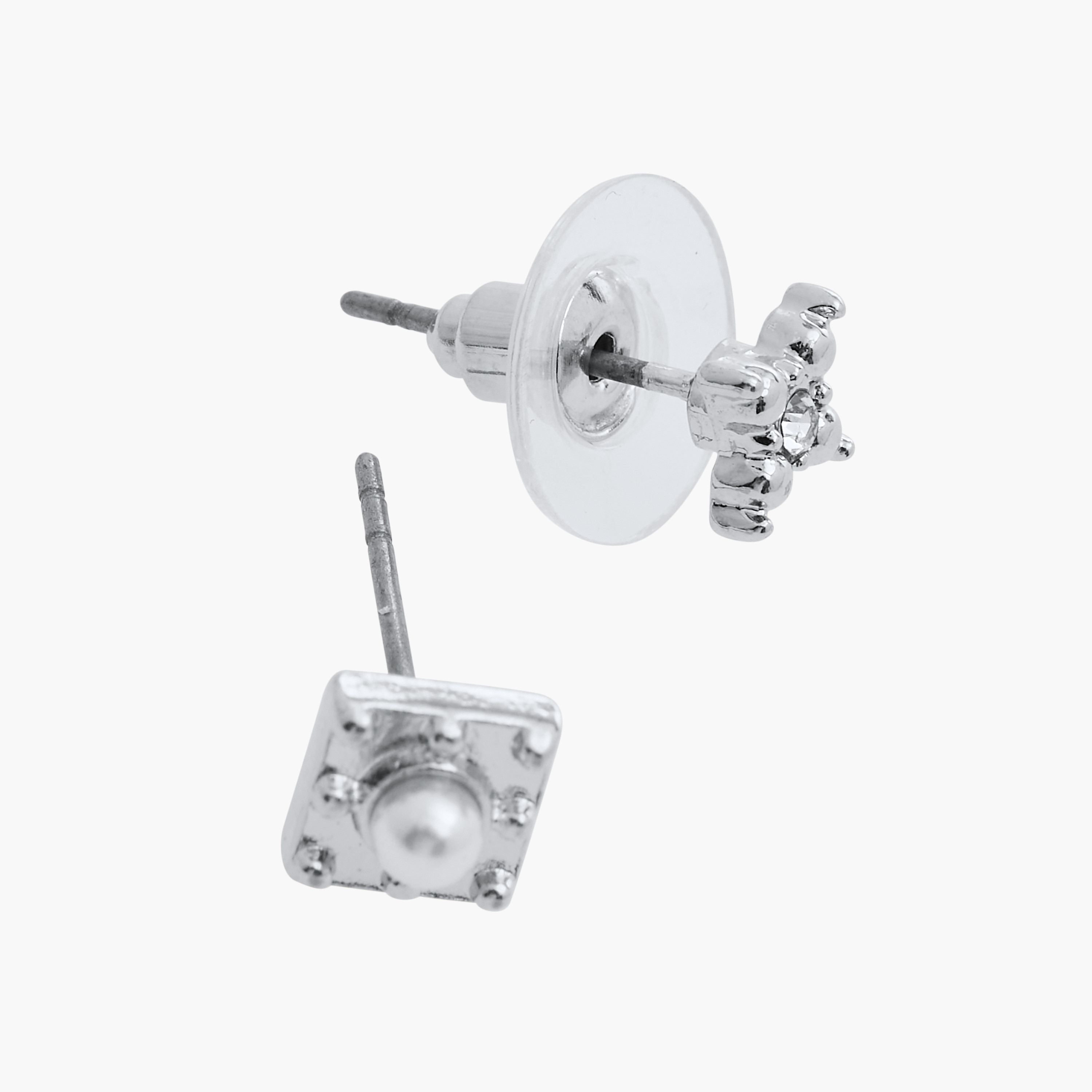 Assorted Metallic Earrings with Pushback Closure - Set of 12-women-watchesandjewellery-jewellery-earrings-image-5