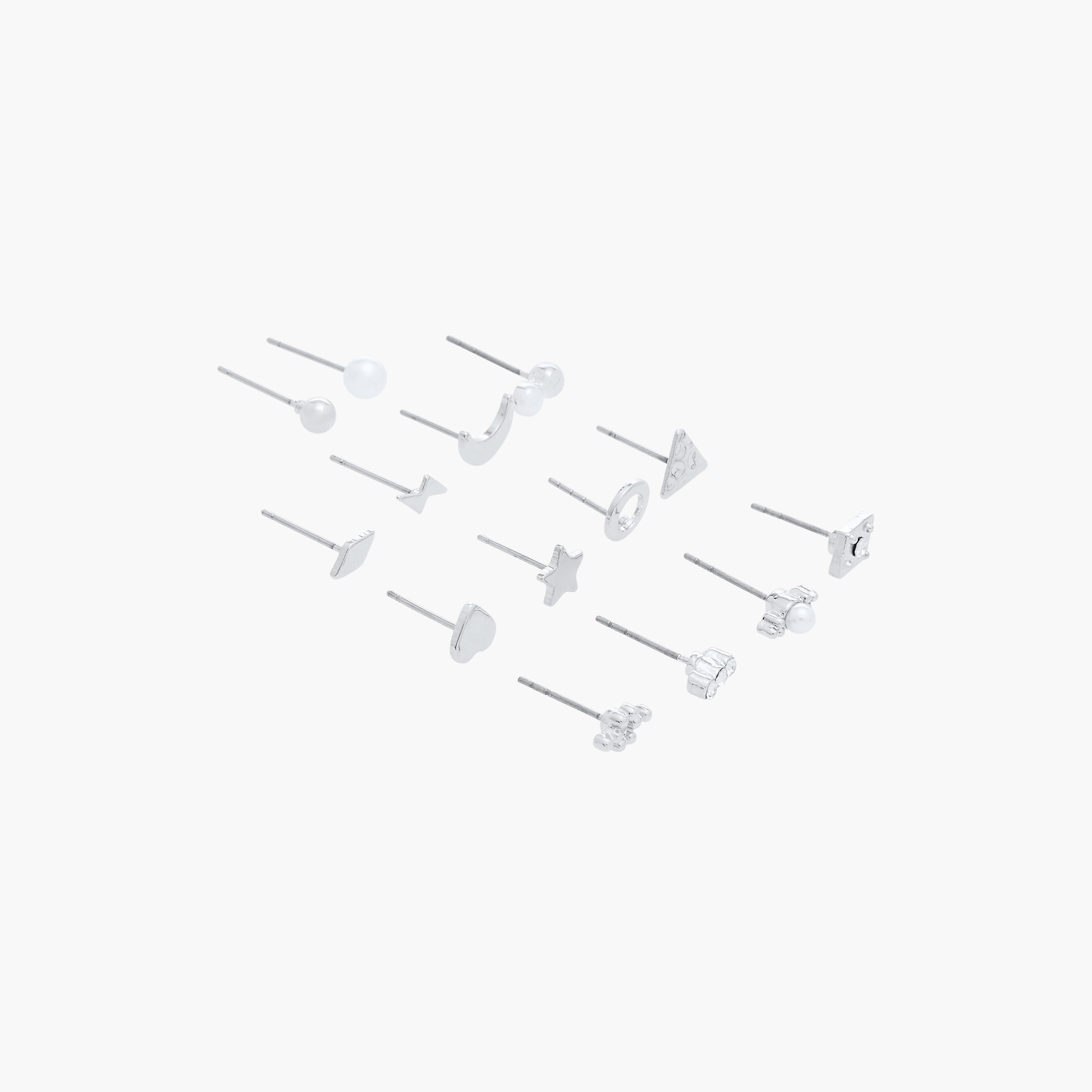 Assorted Metallic Earrings with Pushabck Closure - Set of 14-women-watchesandjewellery-jewellery-earrings-image-3