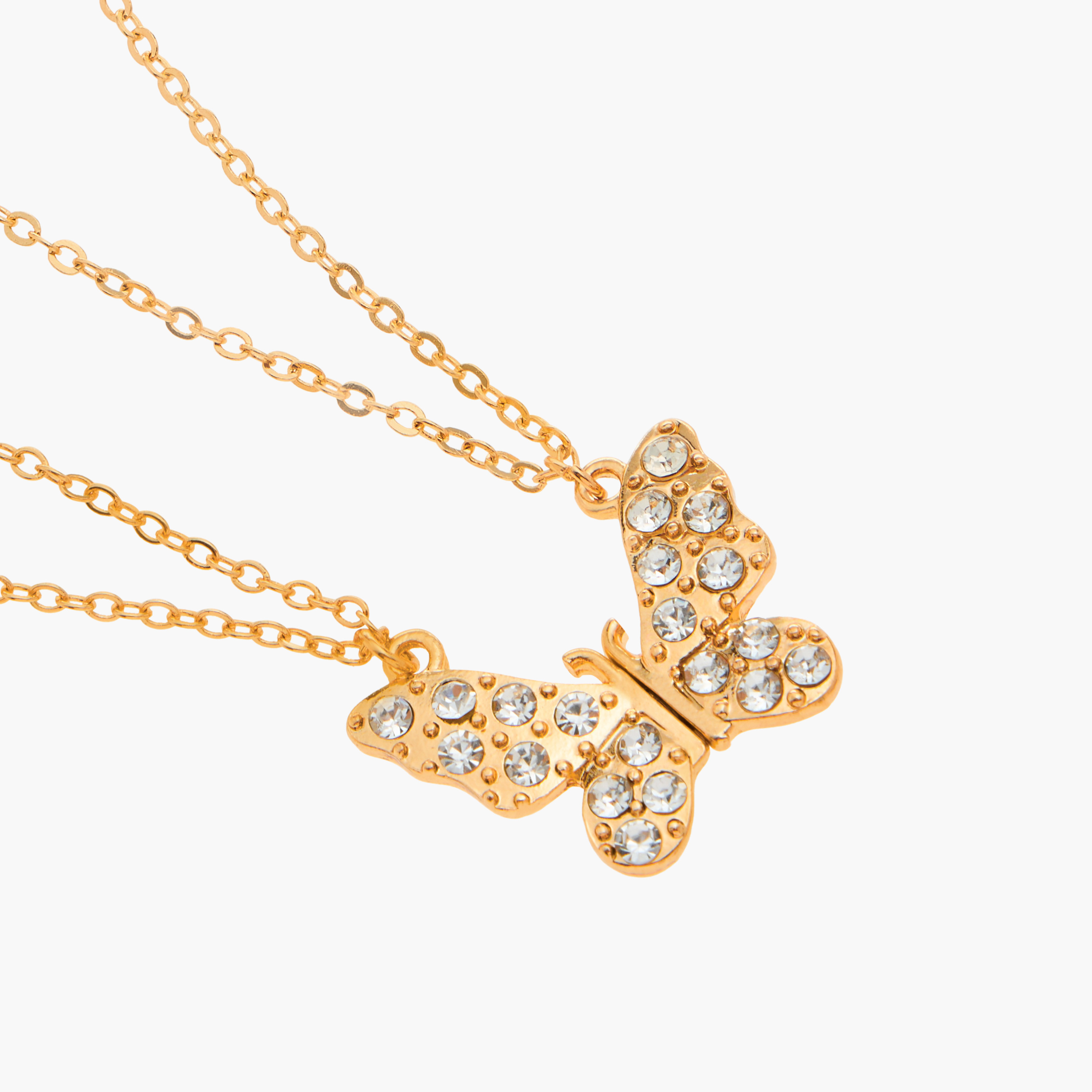 عقد بدلاية نصف فراشة بزينة مرصّعة - طقم من قطعتين-women-watchesandjewellery-jewellery-necklacesandpendants-image-7