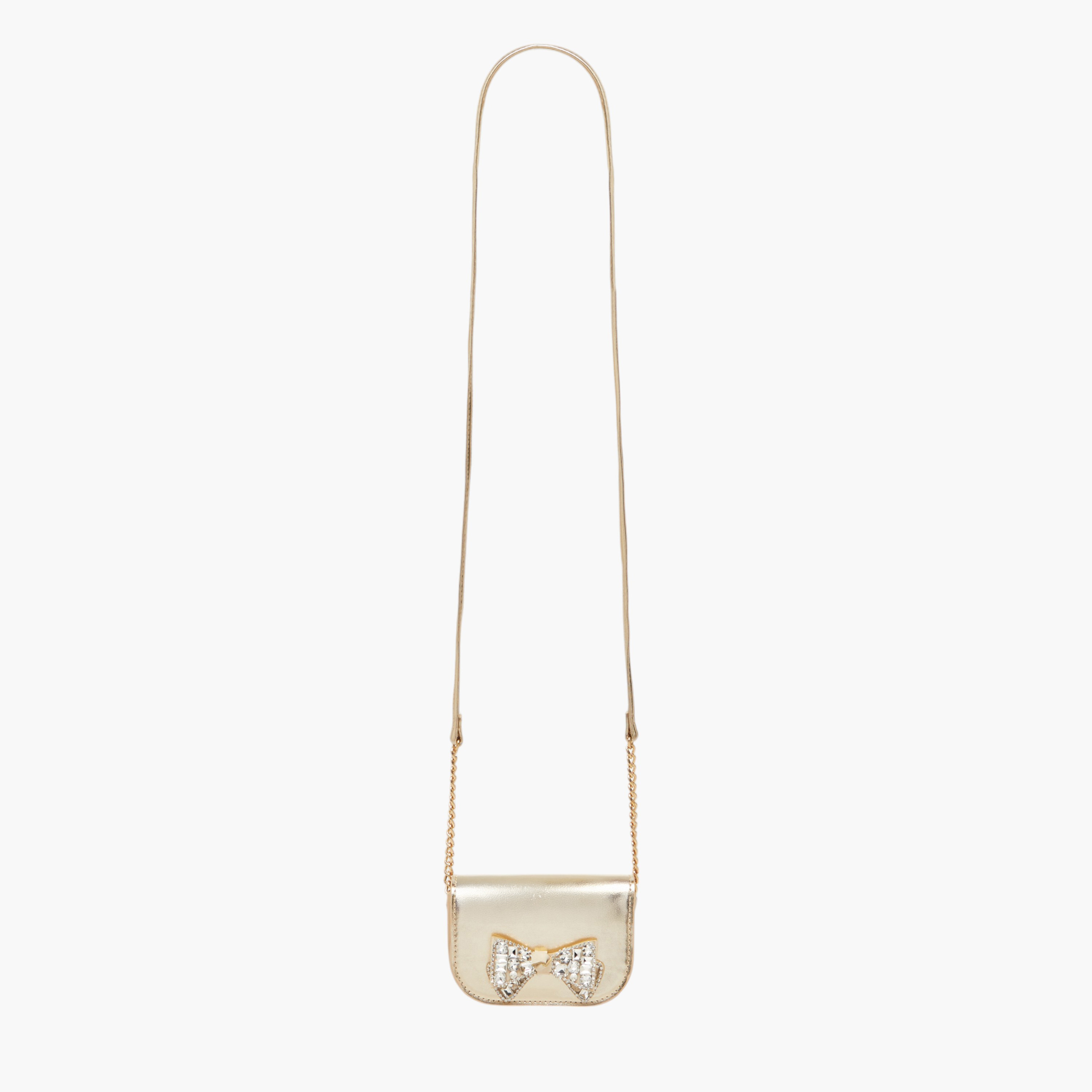 شنطة كروس بودي بحزام سلسلة وزر إغلاق وفيونكة مزينة من سيليست-girls-accessories-bags-image-2