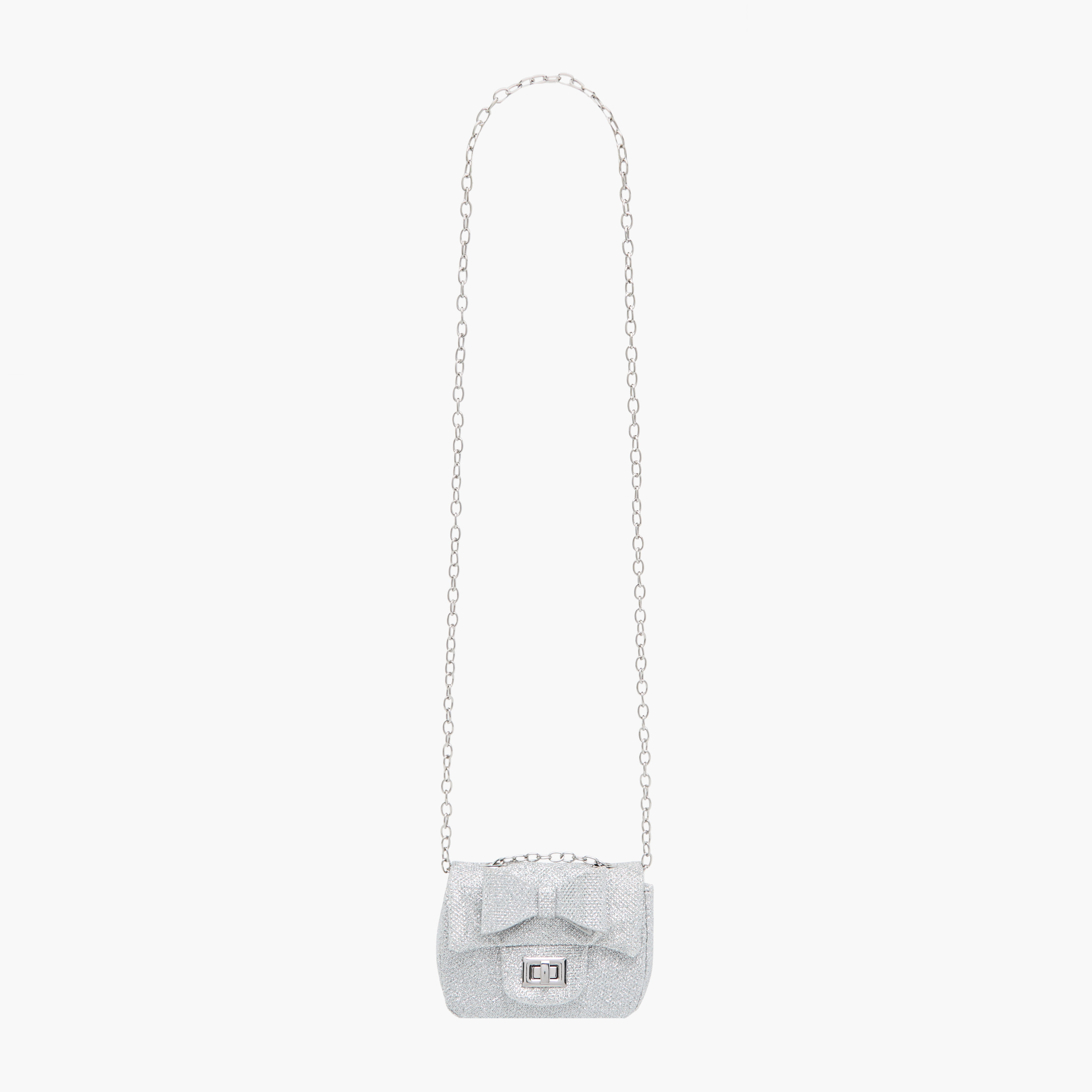 Little Missy Bow Accent Crossbody Bag with Chain Strap and Twist Lock Closure-girls-accessories-bags-image-2