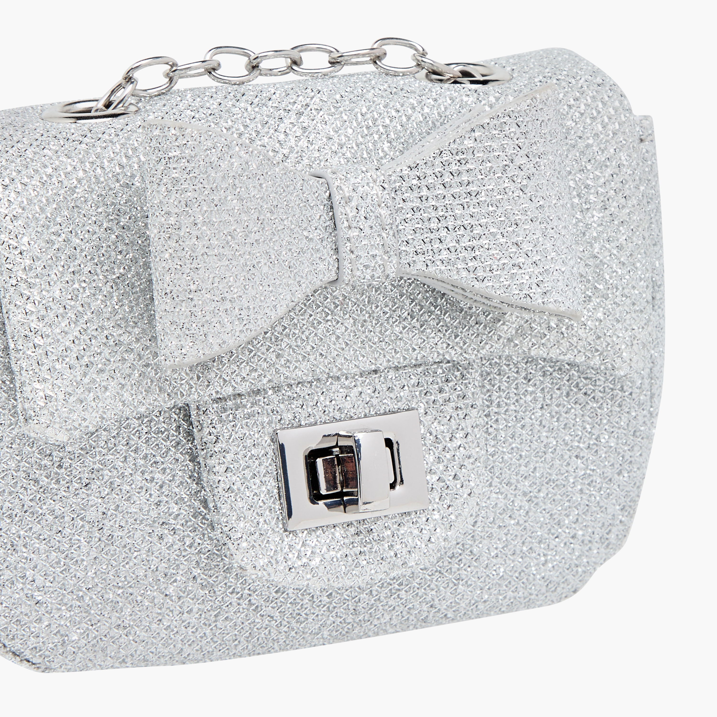 Little Missy Bow Accent Crossbody Bag with Chain Strap and Twist Lock Closure-girls-accessories-bags-image-4