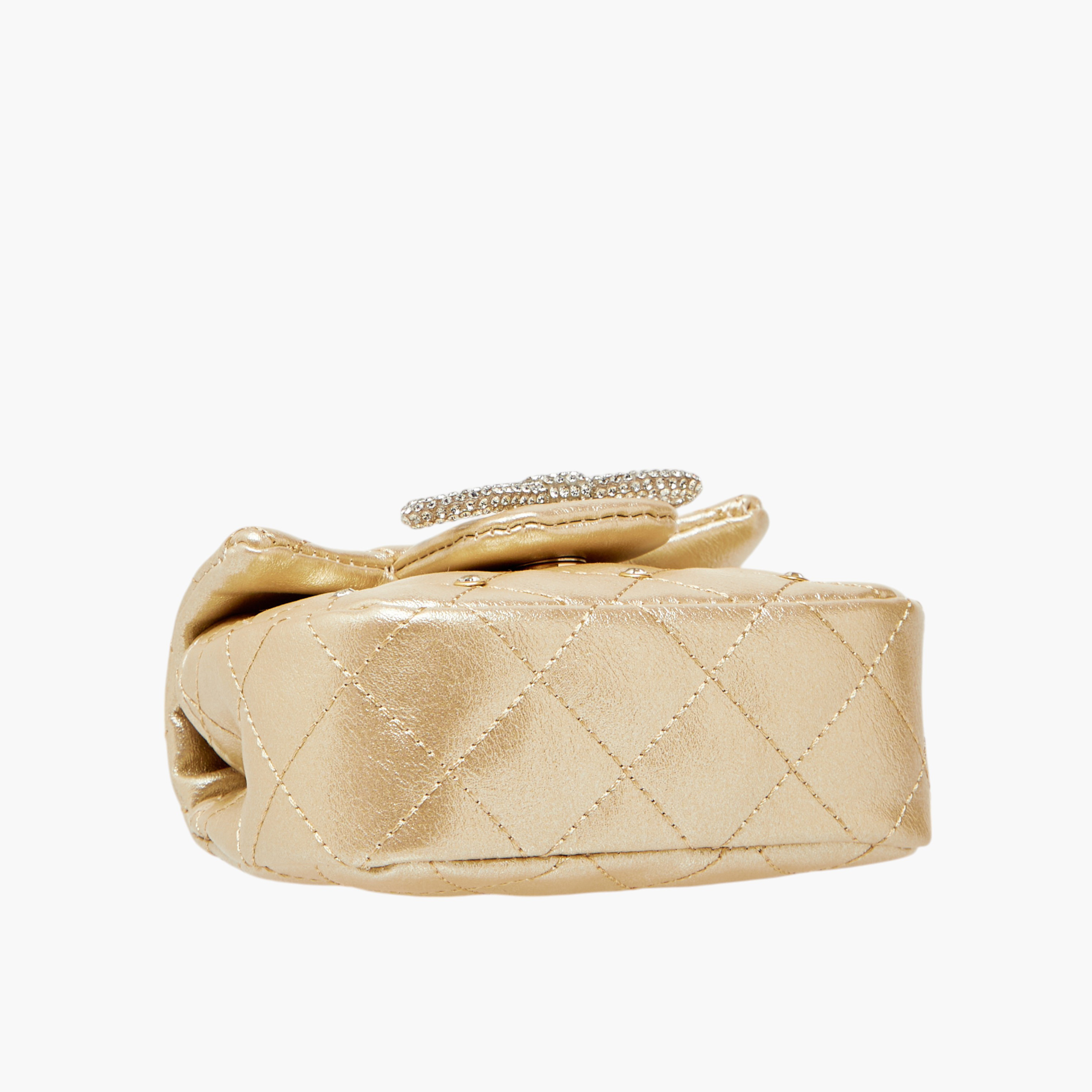 Little Missy Embellished Crossbody Bag with Chain Strap and Button Closure-girls-accessories-bags-image-5