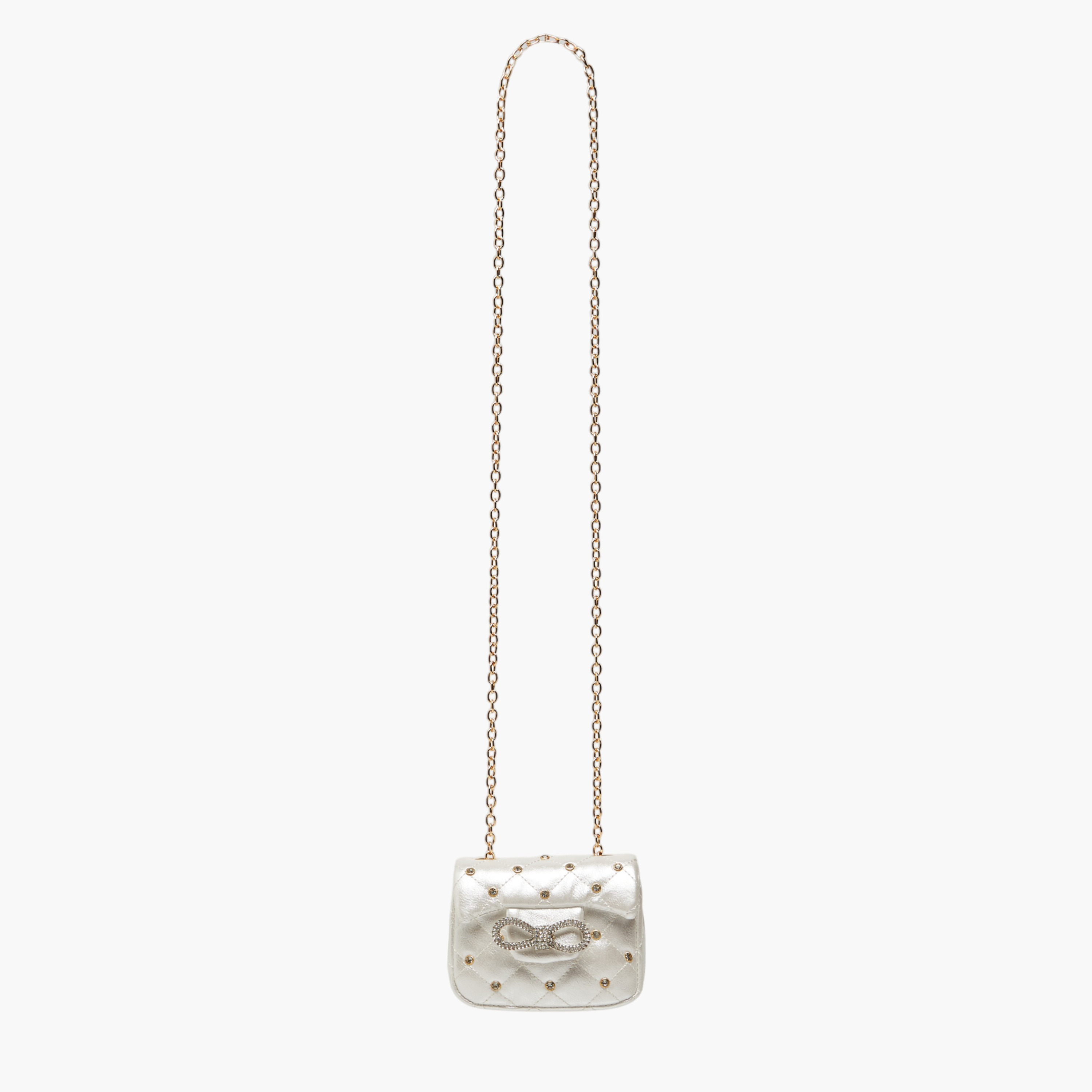 Little Missy Embellished Crossbody Bag with Chain Strap and Button Closure-girls-accessories-bags-image-2
