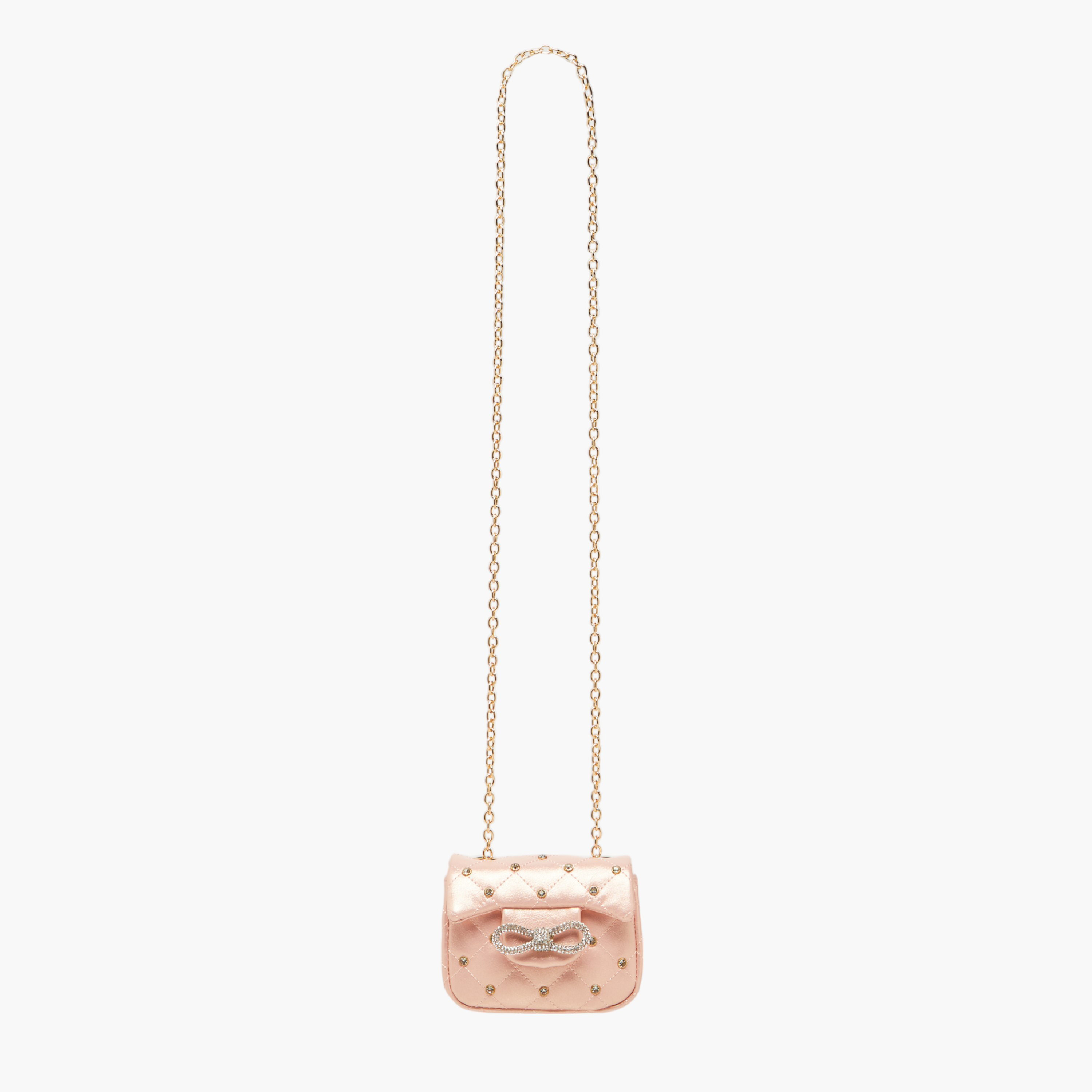 Little Missy Embellished Crossbody Bag with Chain Strap and Button Closure-girls-accessories-bags-image-2